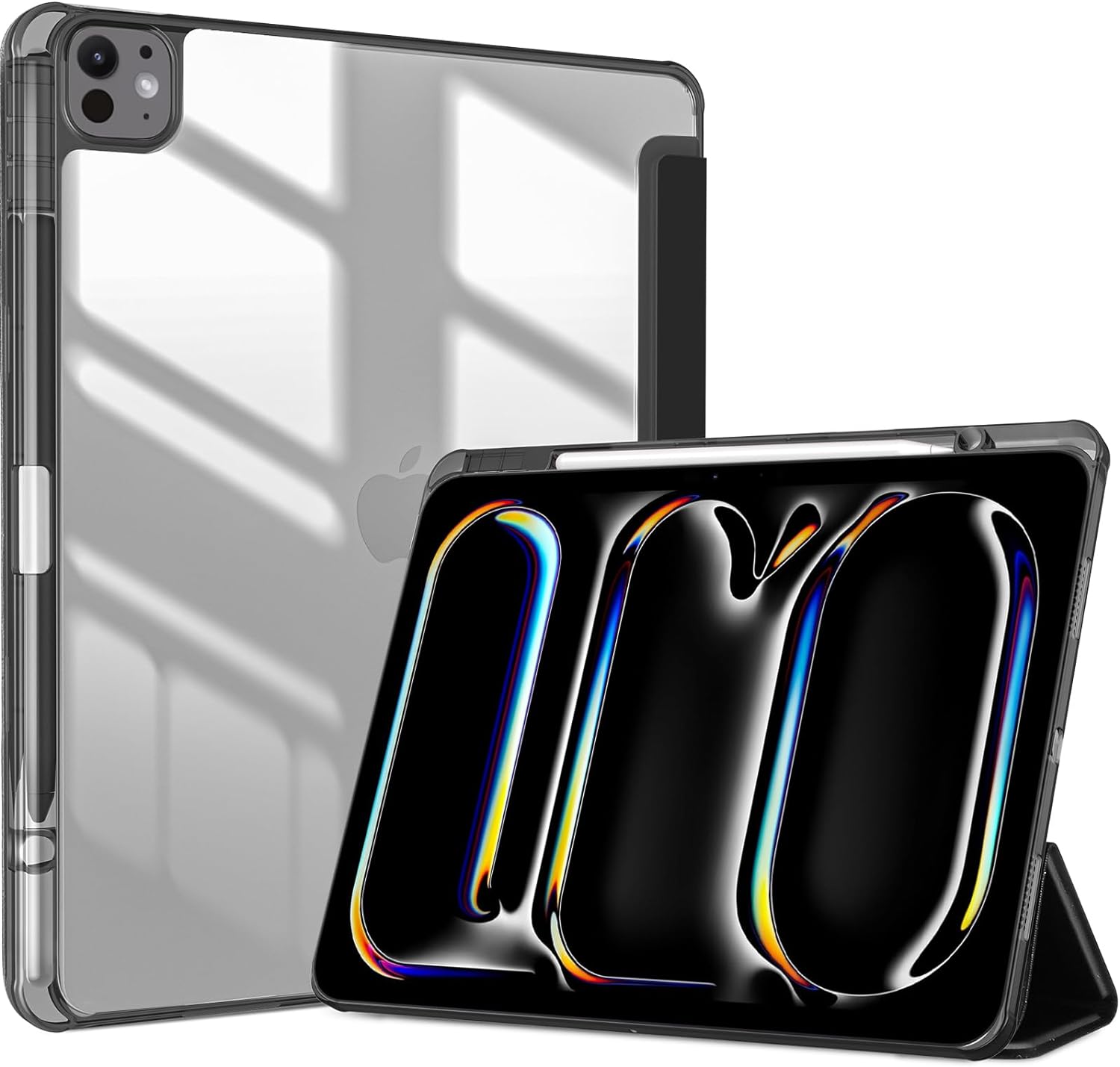 ProCase Smart Folio Protective Case iPad Pro 13" M4 7th Gen 2024  with Pencil Holder Black