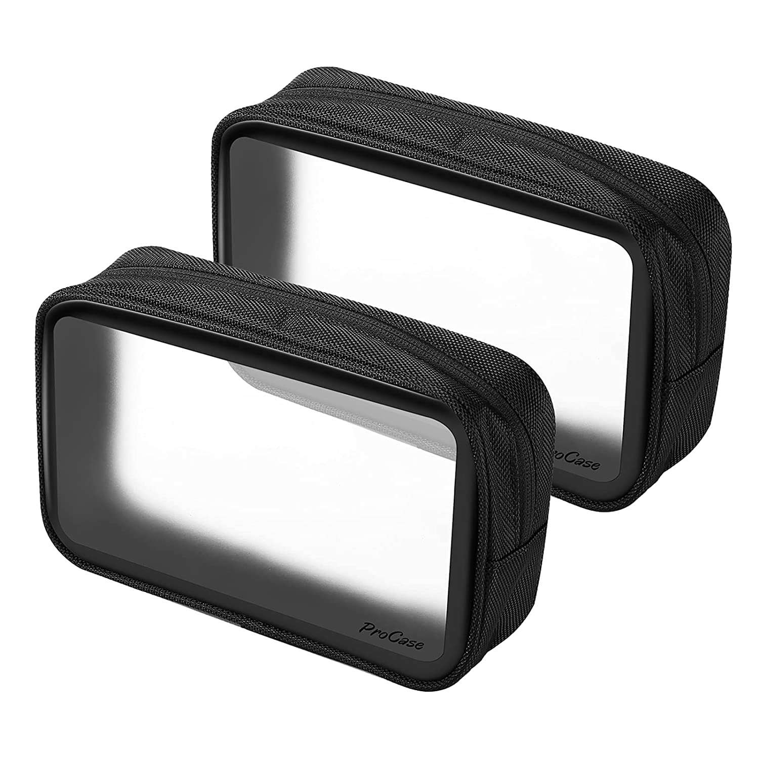 clear makeup bag for travel 2 Pack) TSA Approved Matte Clear Travel Toiletry Bag