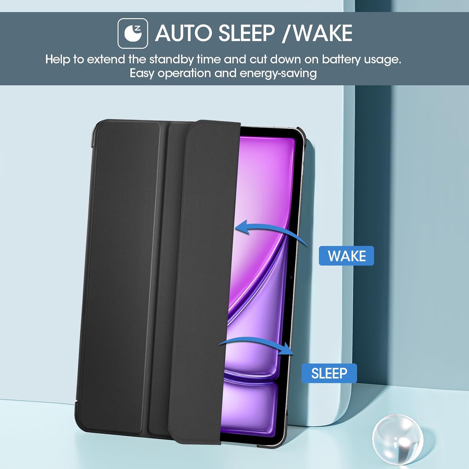 ProCase Slim Case for iPad Air 13" M3 2025/M2 2024 Black