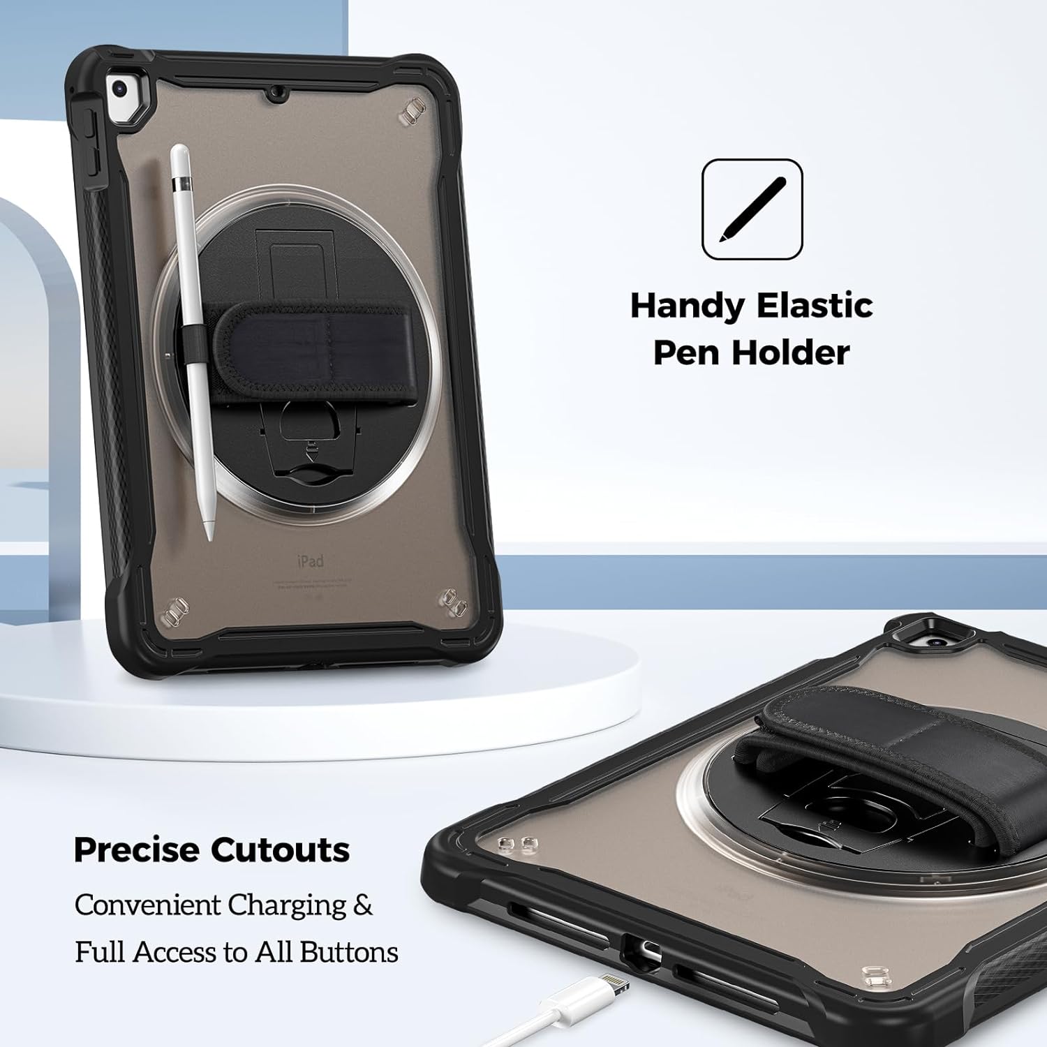 ProCase Rugged Case for iPad 9.7 Inch 5th 6th Gen/iPad Air 2/iPad Pro 9.7 Black