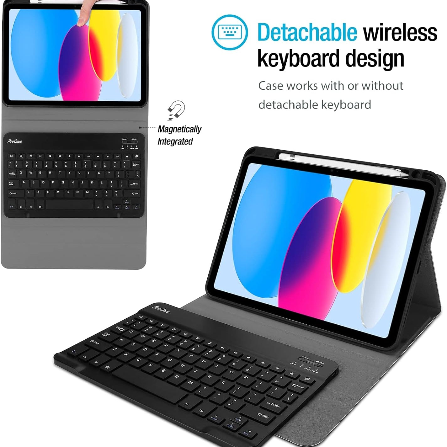 ProCase Keyboard Case for iPad 11th/10th Gen Black