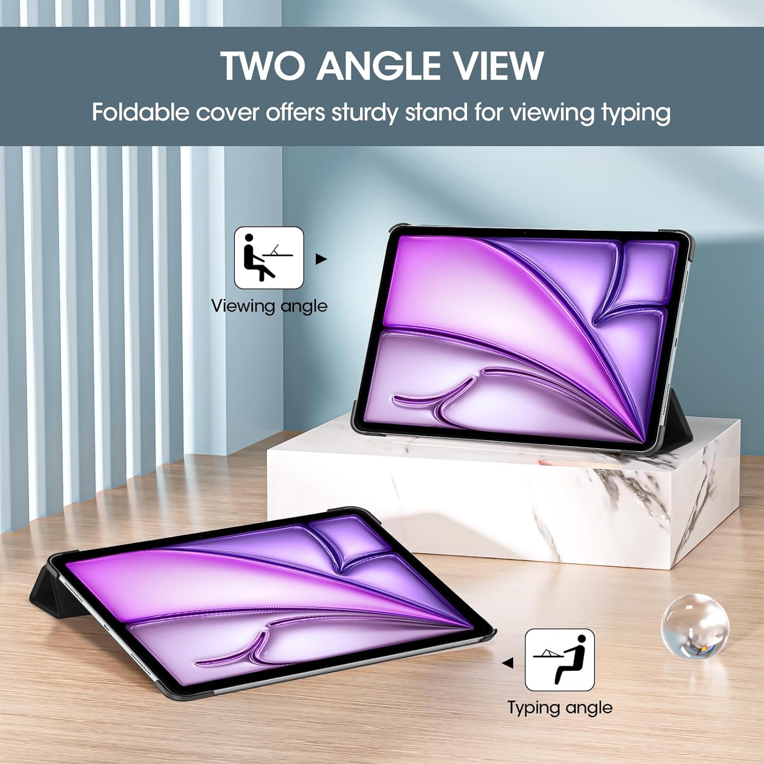 ProCase Slim Case for iPad Air 13" M3 2025/M2 2024 Black