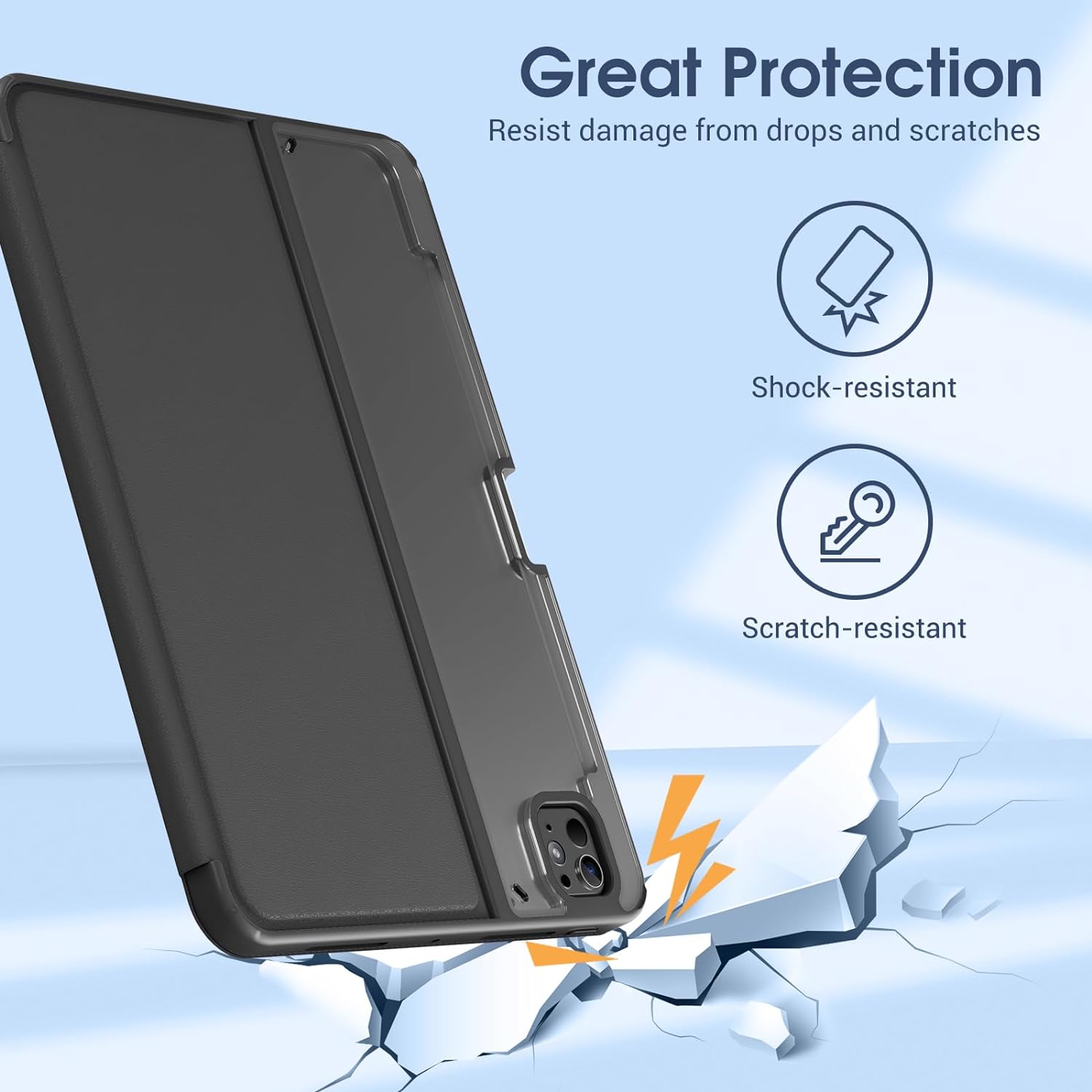 ProCase Smart Case for iPad Pro 11 Inch 2024 M4 with Pencil Holder Black