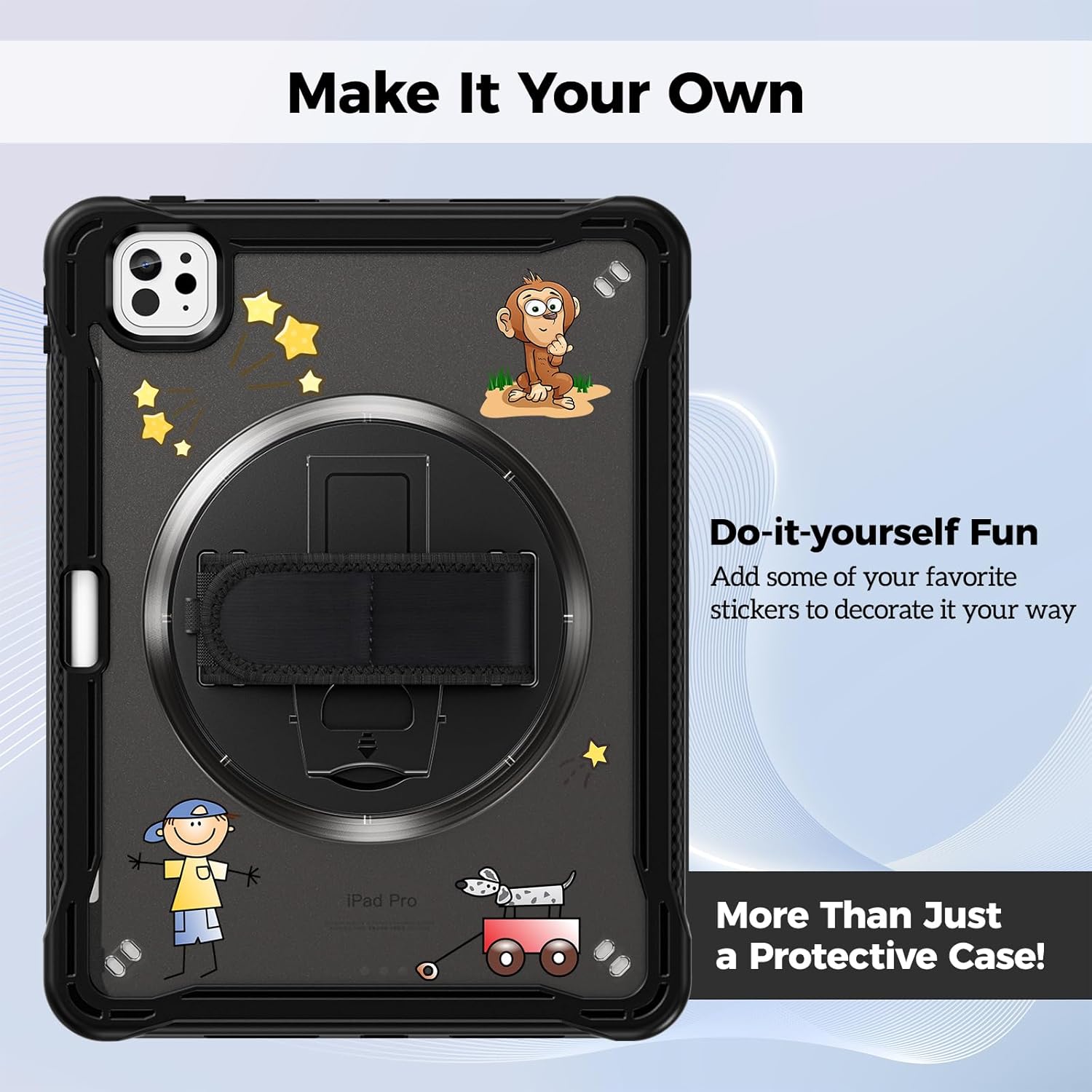 ProCase Heavy Duty Shockproof Rugged Case for iPad Pro 11/13 inch 2024 M4 Black