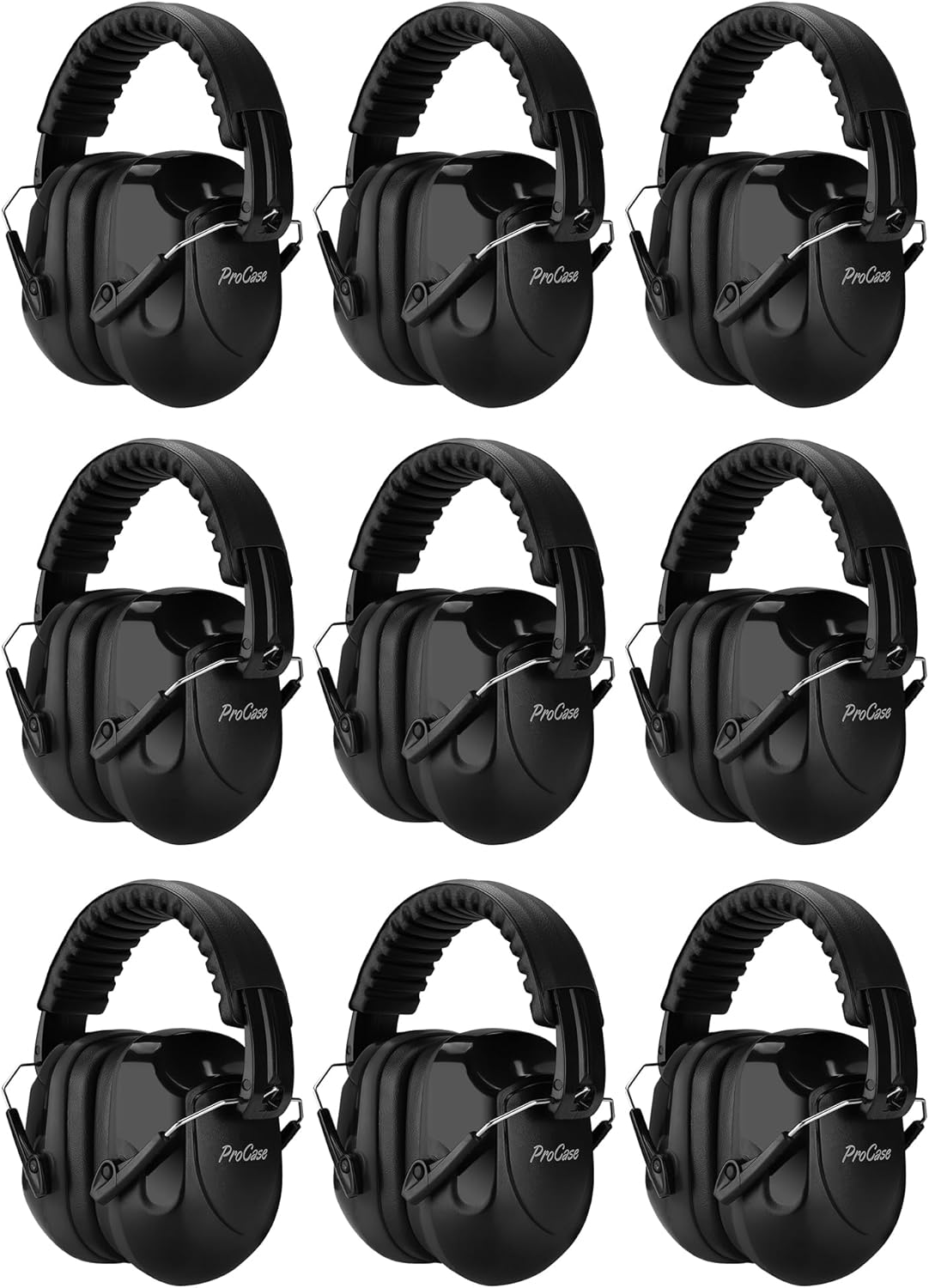 ProCase Noise Reduction Ear Muffs Black 9 Pack