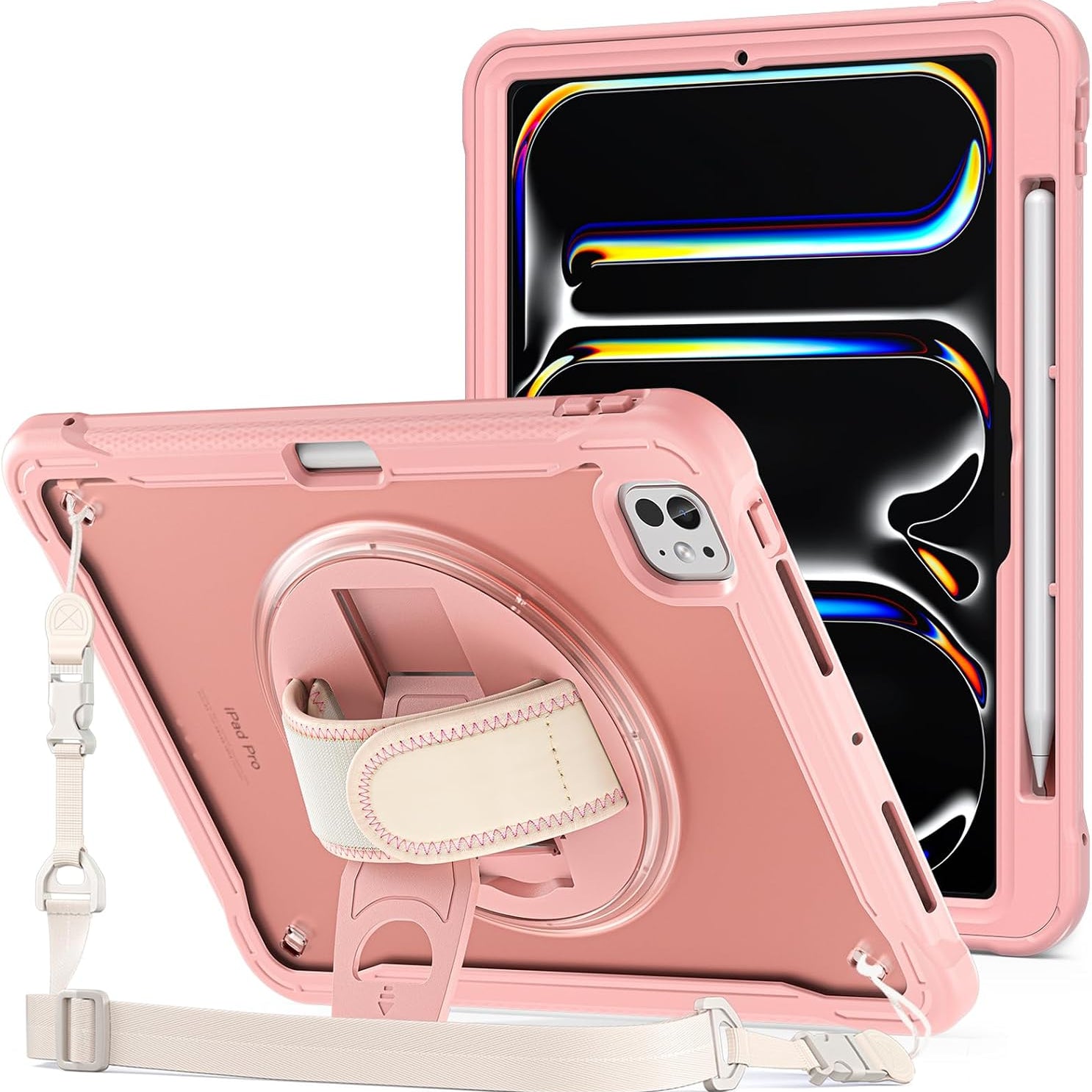 ProCase Heavy Duty Shockproof Rugged Case for iPad Pro 11/13 inch 2024 M4 Pink