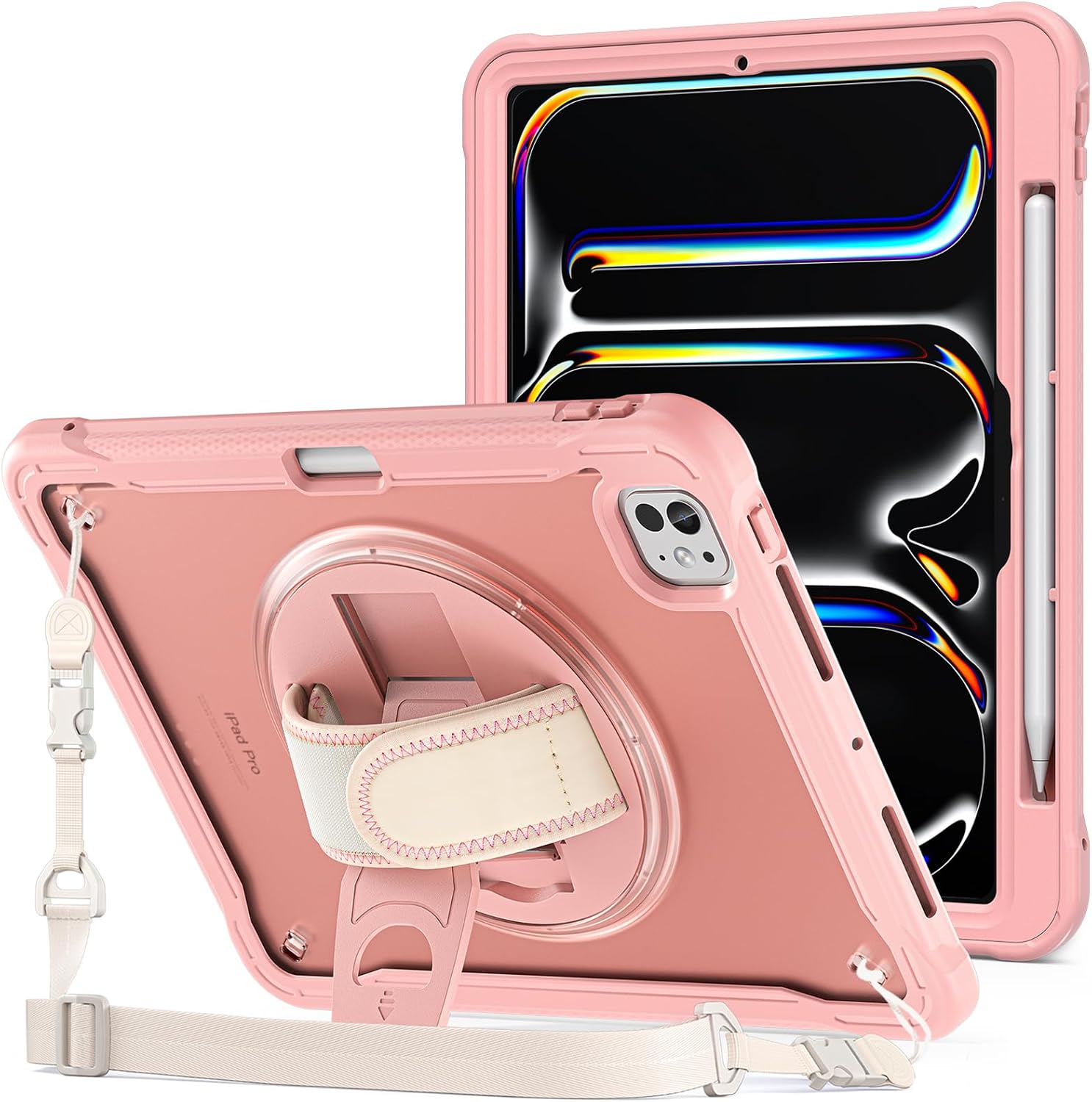 ProCase Heavy Duty Shockproof Rugged Case for iPad Pro 11/13 inch 2024 M4 Pink