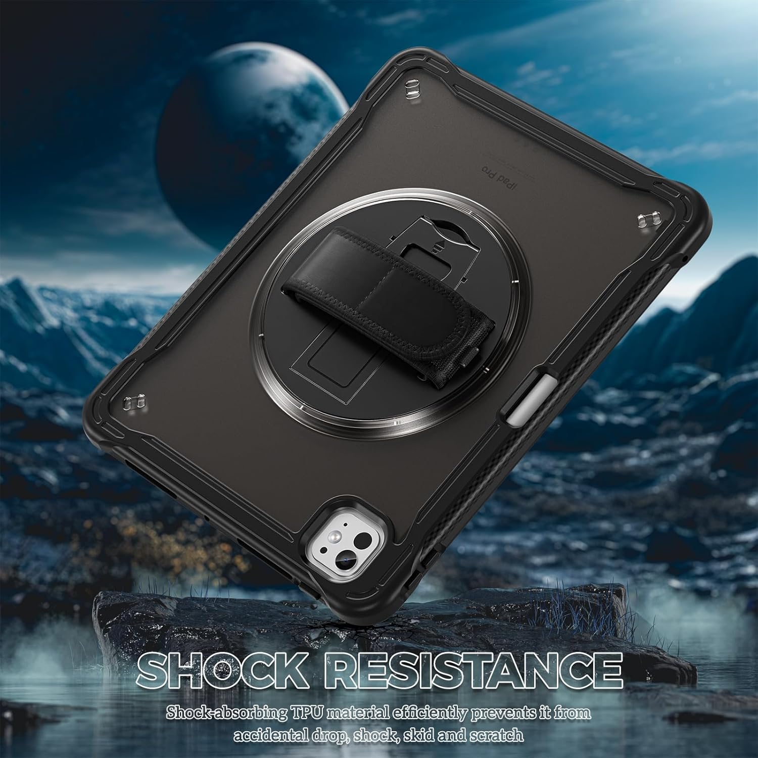 ProCase Heavy Duty Shockproof Rugged Case for iPad Pro 11/13 inch 2024 M4 Black