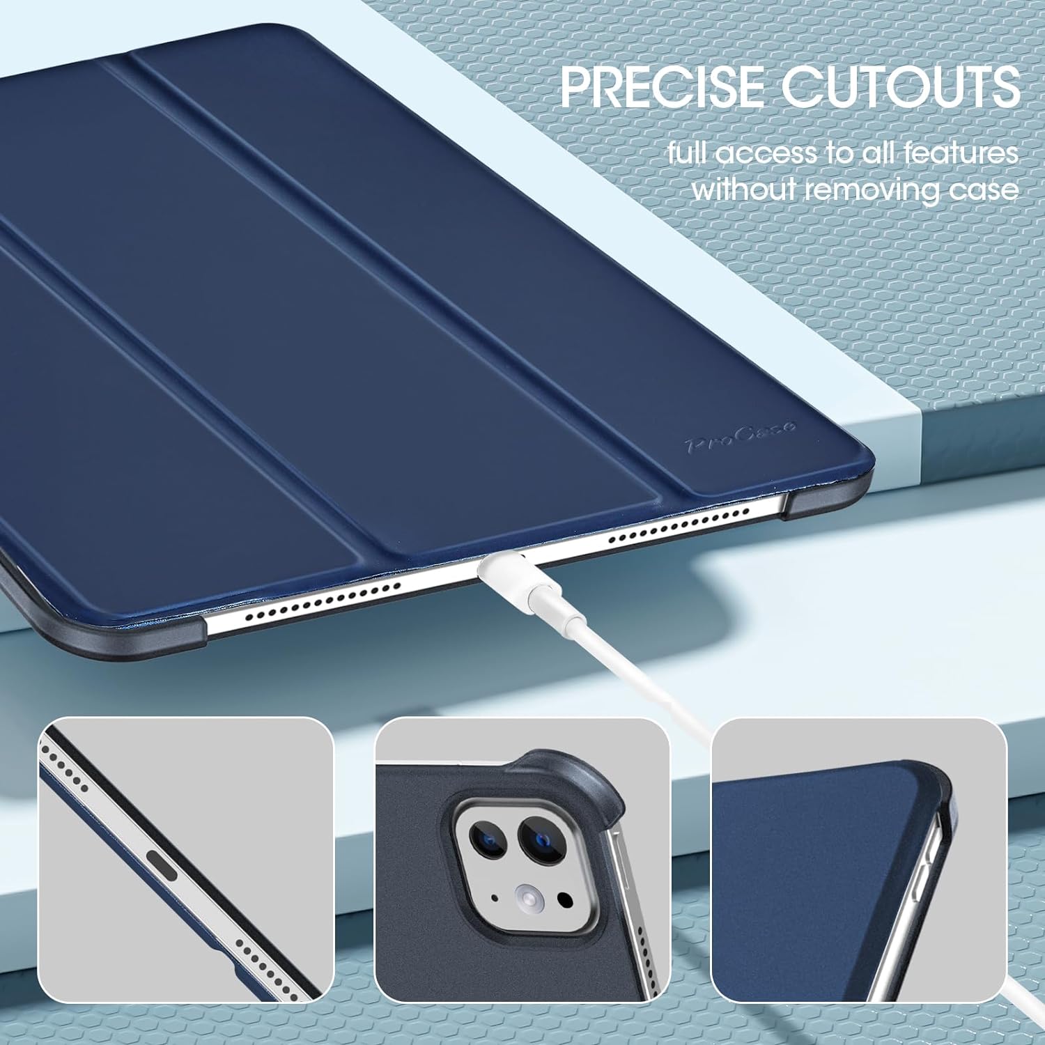 ProCase Smart Case for iPad Pro 11 Inch Case(M4) 2024