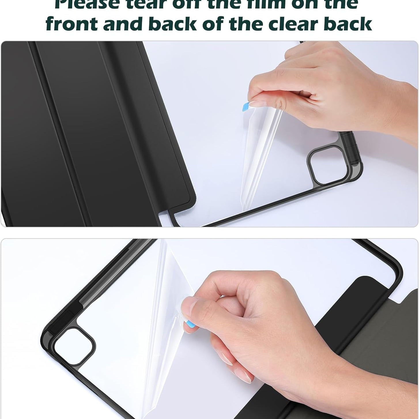 ProCase Smart Case for iPad Pro 11 Inch 2024 M4 with Pencil Holder Black