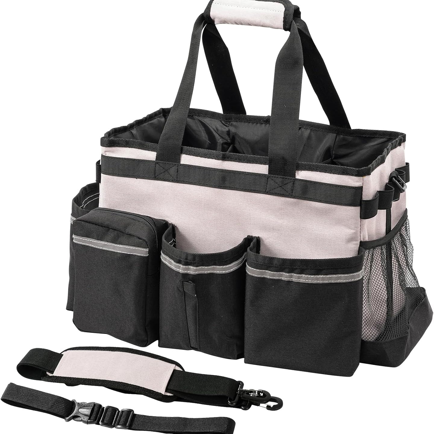 ProCase Foldable Cleaning Caddy Bag for Housekeepers Blackpink