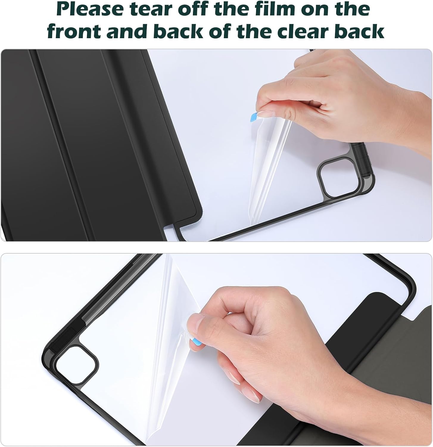 ProCase Smart Folio Protective Case iPad Pro 13" M4 7th Gen 2024  with Pencil Holder Black