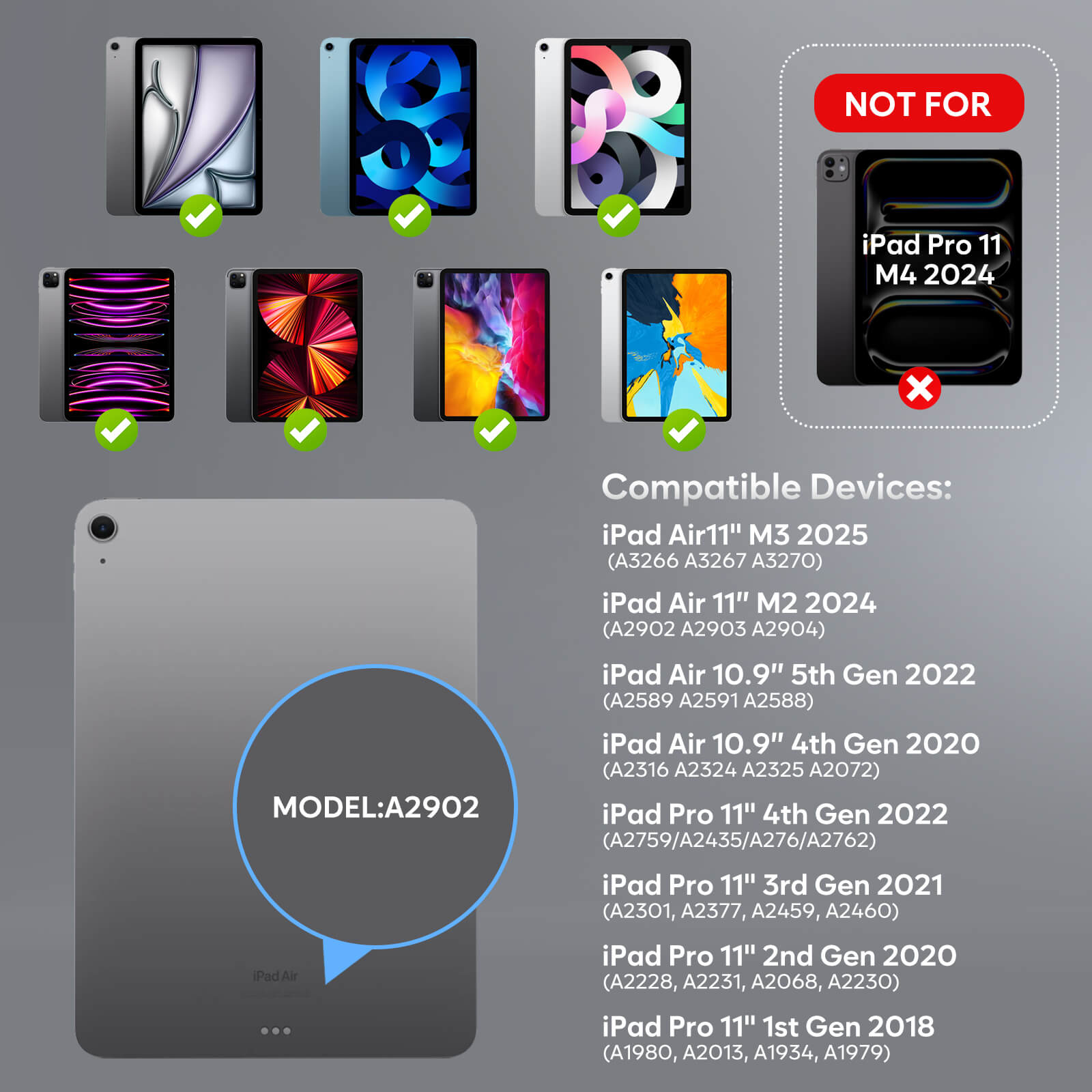 iPad Air 11" M3 2025 Keyboard Case