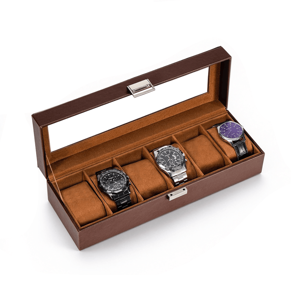 Watch Box with Glass Lid, 3-18 Slots PU Leather Watch Storage Organizer & Display Case | ProCase