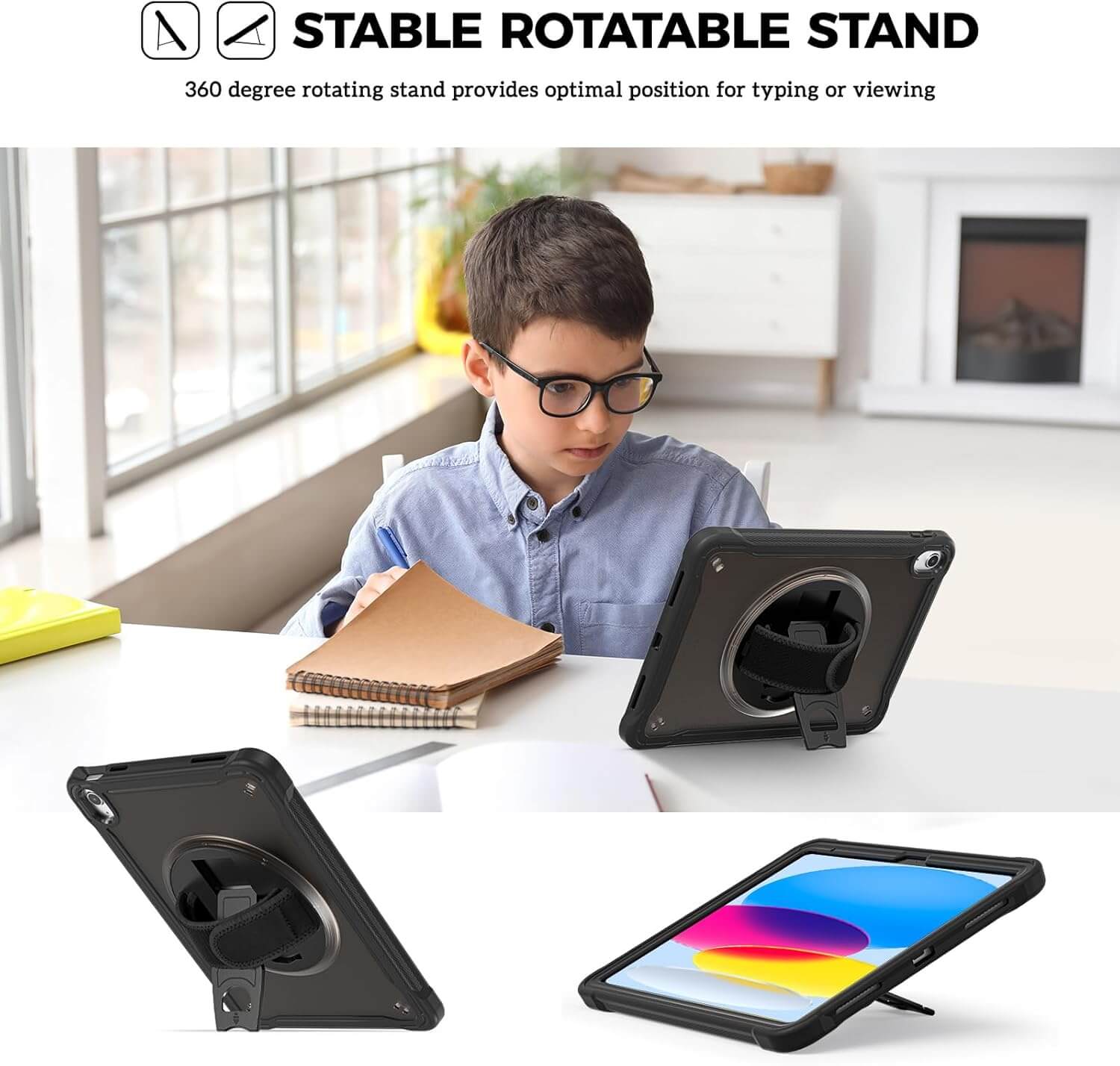 ProCase Shockproof Rugged Case for iPad(A16) 11th/10th Gen Black