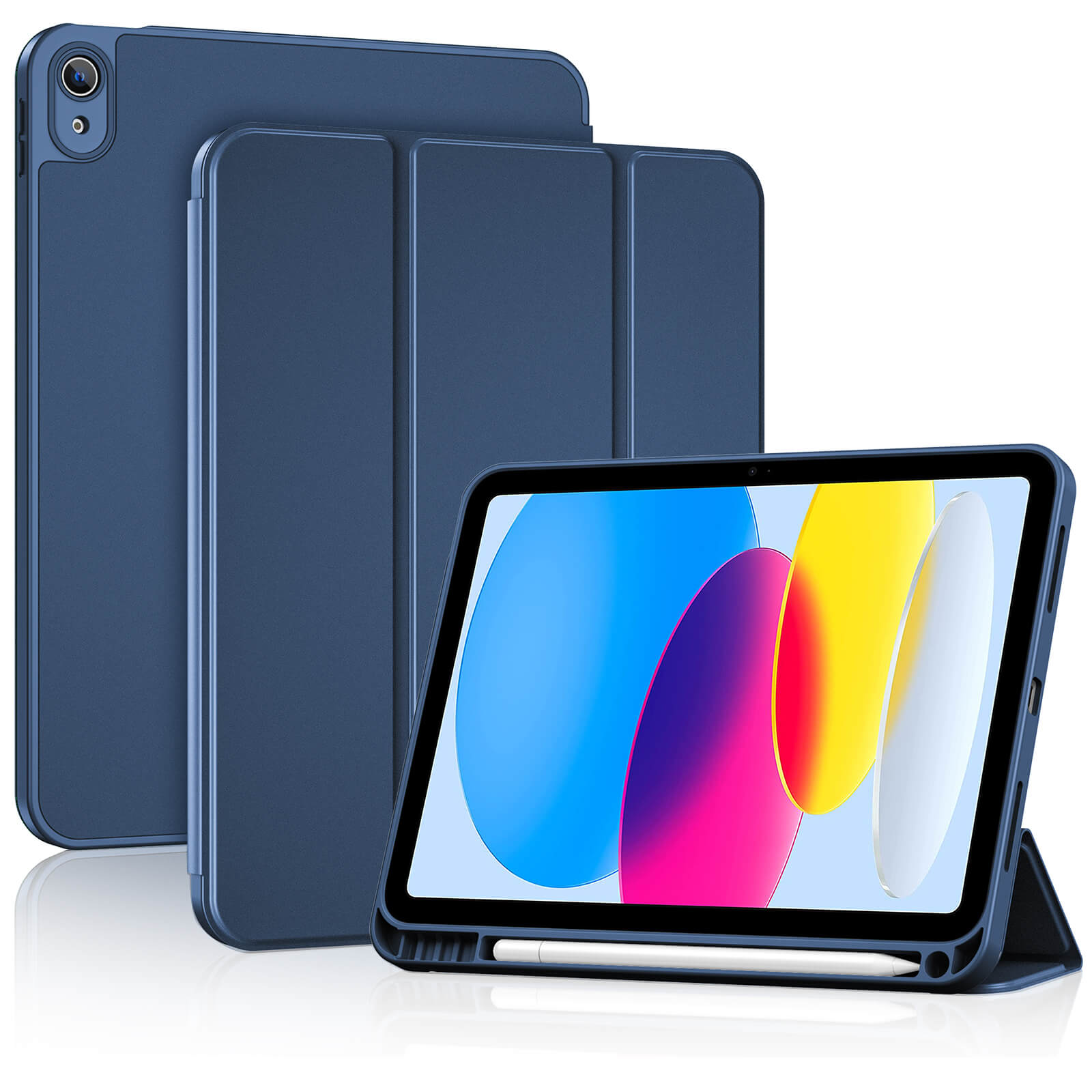 iPad (A16) 11th Gen 11-inch 2025 & iPad 10th Gen 10.9-inch 2022 Slim  Case with Pencil Holder & Full Camera Protection Navy