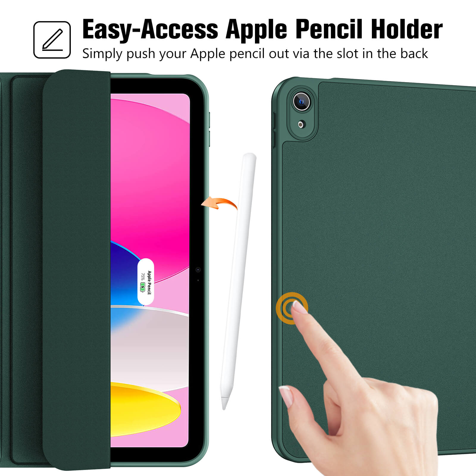 iPad (A16) 11th Gen 11-inch 2025 & iPad 10th Gen 10.9-inch 2022 Slim  Case with Pencil Holder & Full Camera Protection