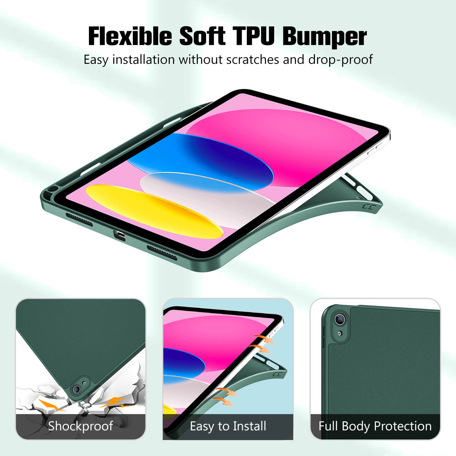 iPad (A16) 11th Gen 11-inch 2025 & iPad 10th Gen 10.9-inch 2022 Slim  Case with Pencil Holder & Full Camera Protection