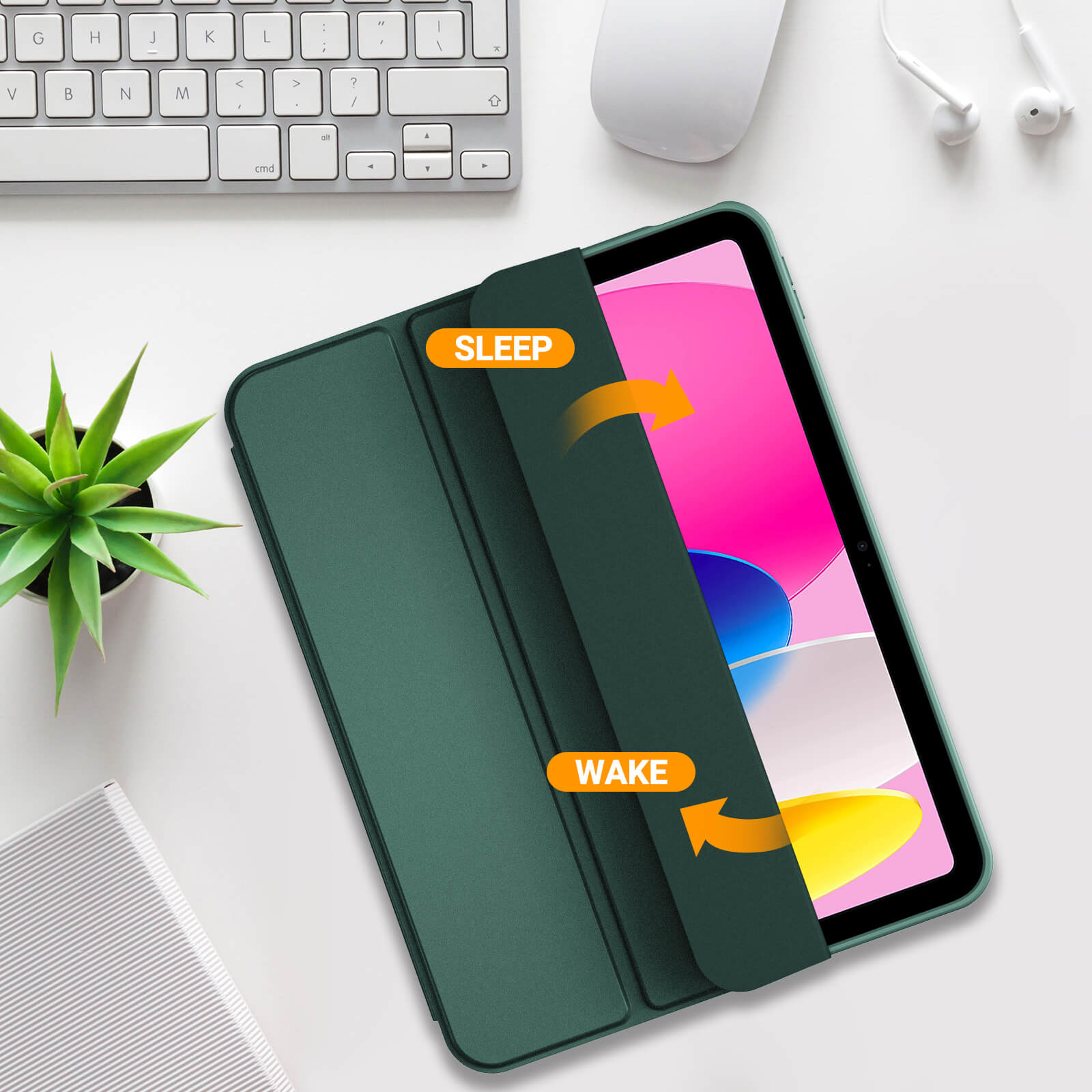 iPad (A16) 11th Gen 11-inch 2025 & iPad 10th Gen 10.9-inch 2022 Slim  Case with Pencil Holder & Full Camera Protection