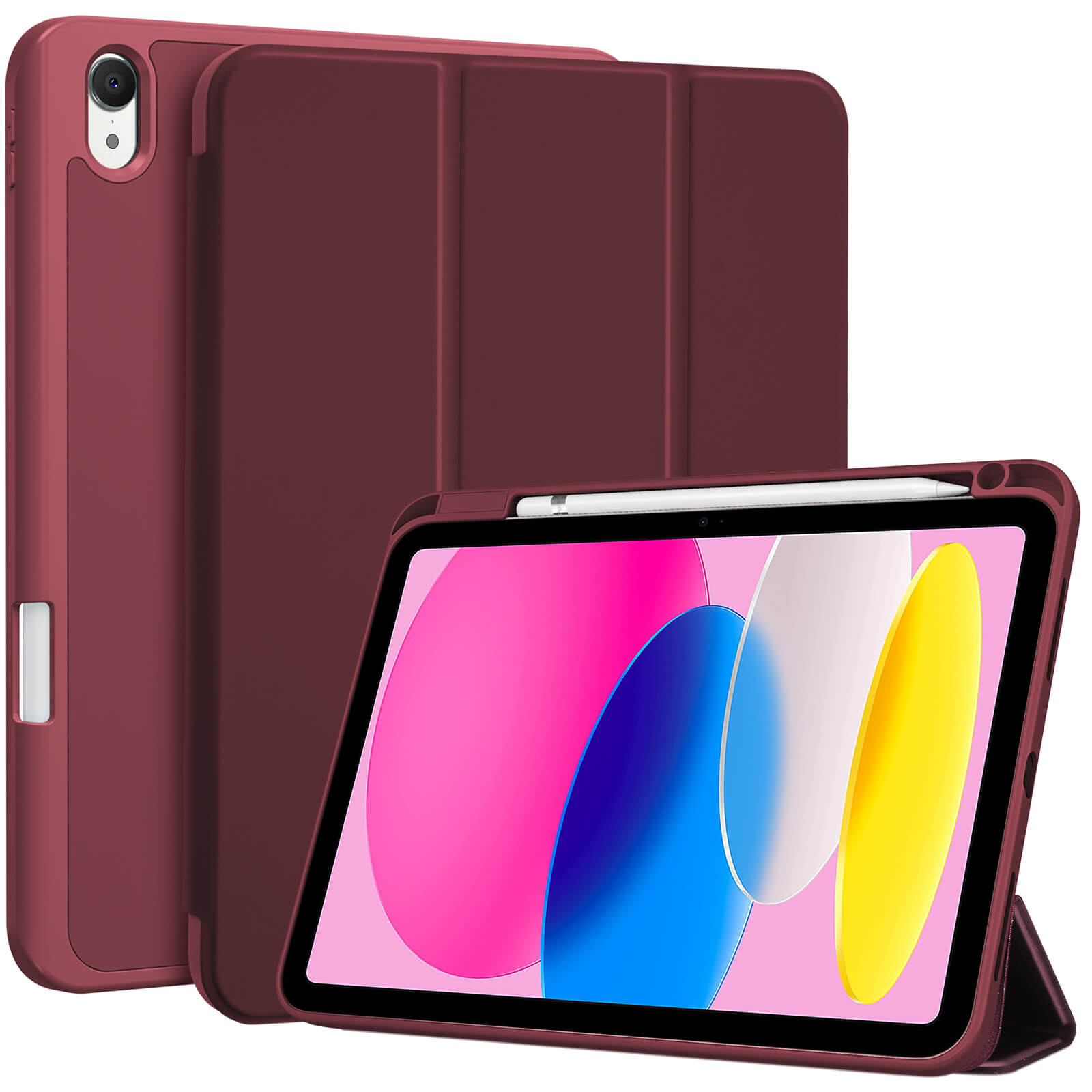iPad (A16) 11th Gen2025/10th Gen 10.9" Case with TPU Back Wine