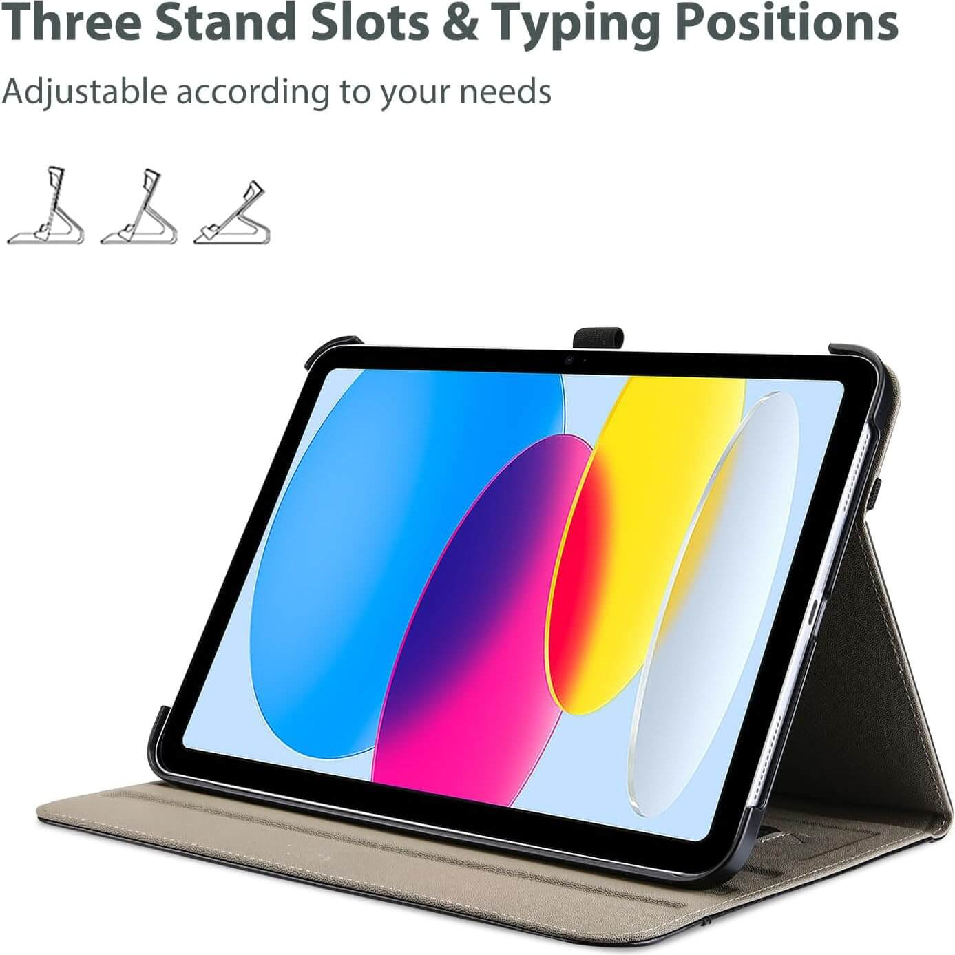 ProCase Folio Case for iPad 11th/10th Gen Black PU Leather