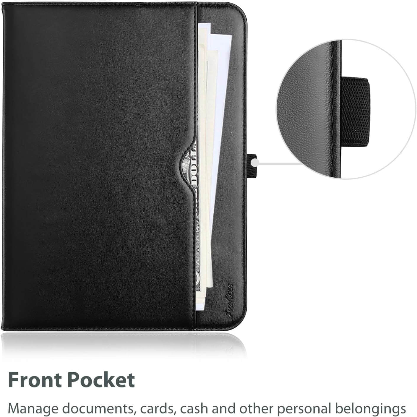 ProCase Folio Case for iPad 11th/10th Gen Black PU Leather