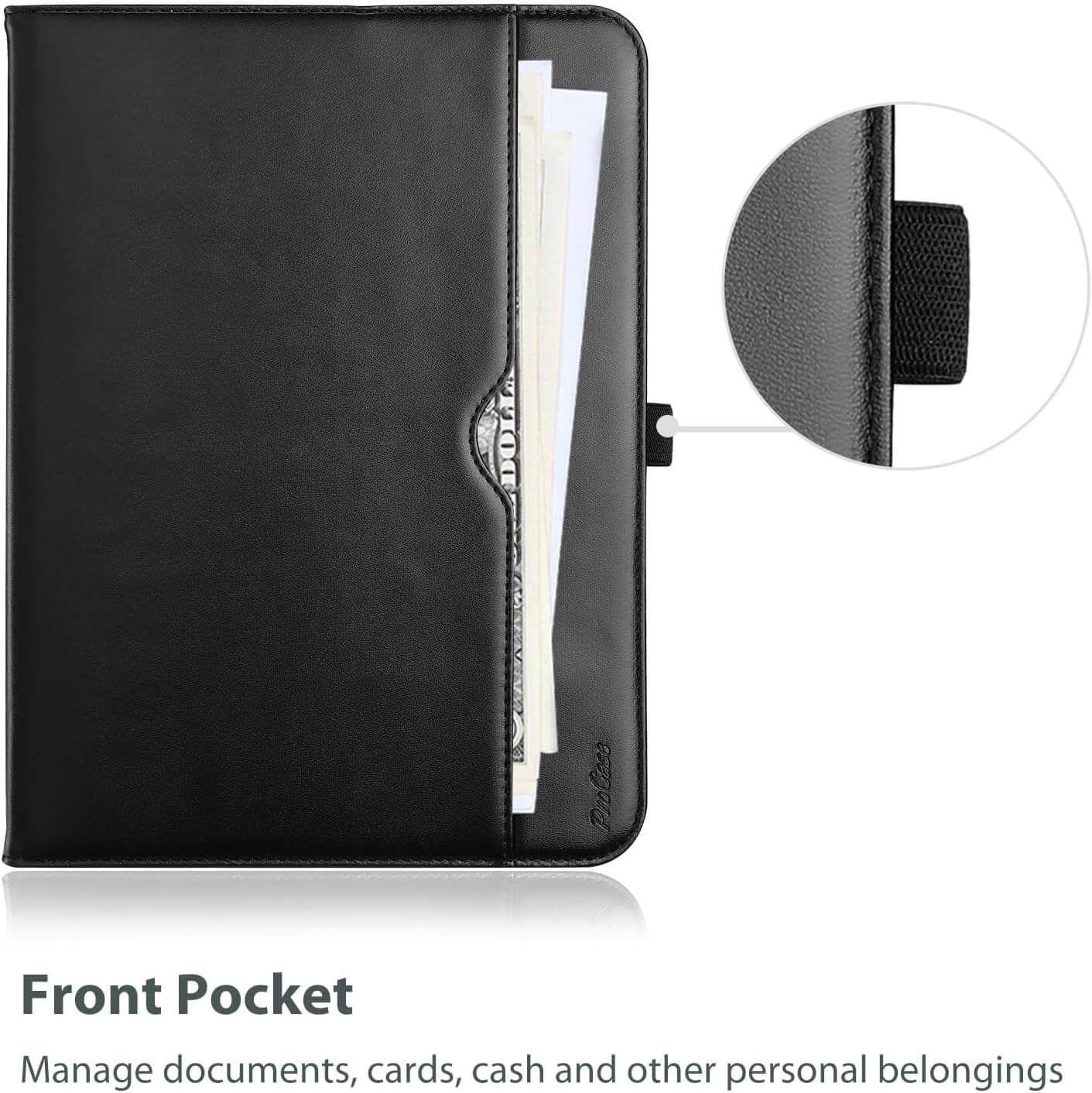 ProCase Folio Case for iPad 11th/10th Gen Black PU Leather