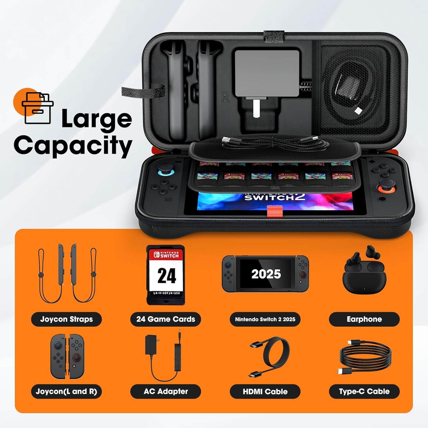 ProCase Carrying Case for Nintendo Switch 2 2025 Black