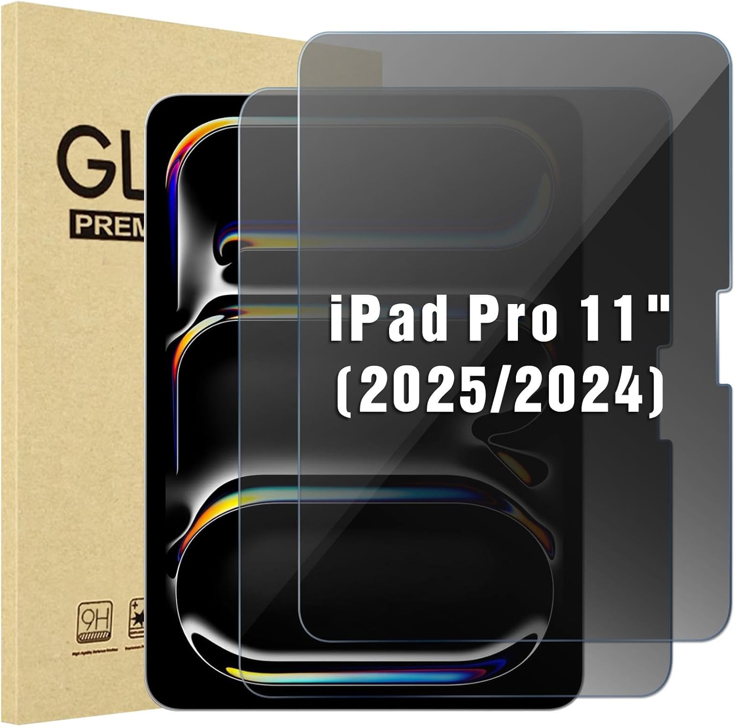 iPad Pro 11" 2025 M5/ 2024 M4 Tempered Glass Privacy Screen Protector 2 pcs