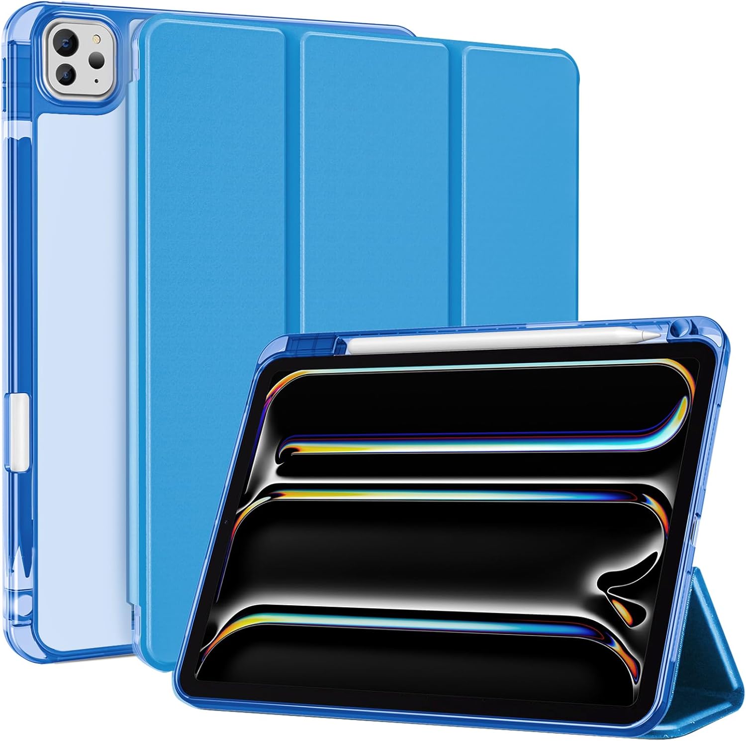 iPad Pro 11" iPad Pro 11" 2025 M5/ 2024 M4 Stylish Hybrid Case with Pencil Holder Blue