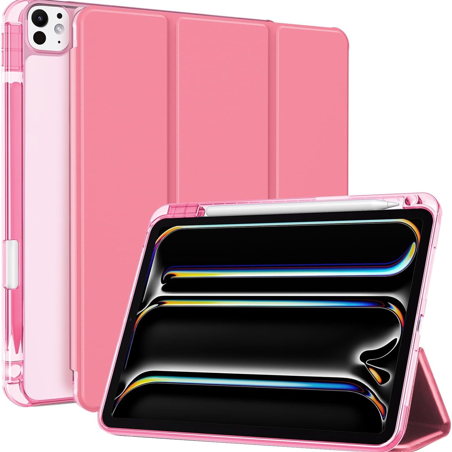 iPad Pro 11" iPad Pro 11" 2025 M5/ 2024 M4 Stylish Hybrid Case with Pencil Holder Pink