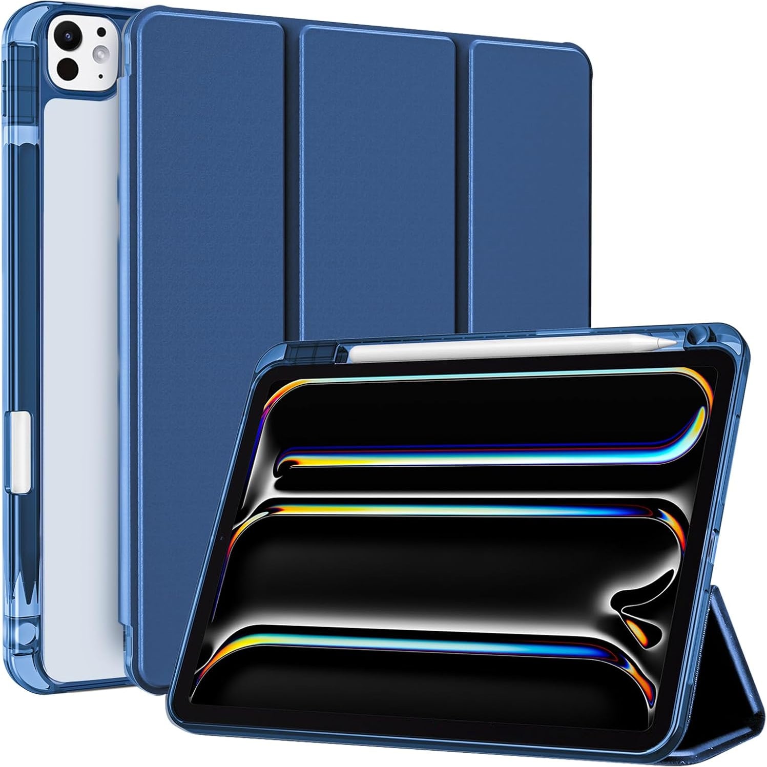 iPad Pro 11" iPad Pro 11" 2025 M5/ 2024 M4 Stylish Hybrid Case with Pencil Holder Navy