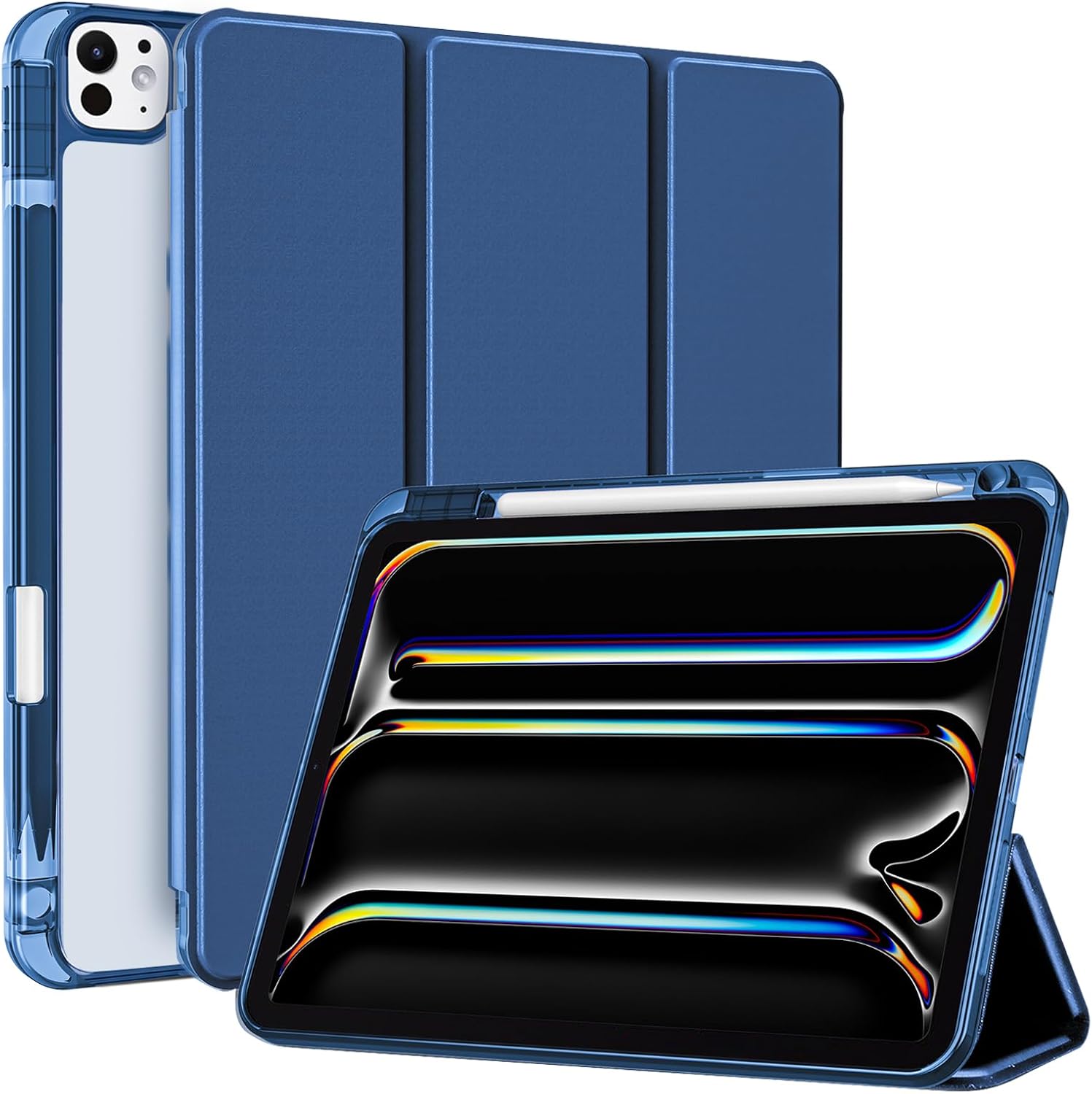 iPad Pro 11" iPad Pro 11" 2025 M5/ 2024 M4 Stylish Hybrid Case with Pencil Holder Navy