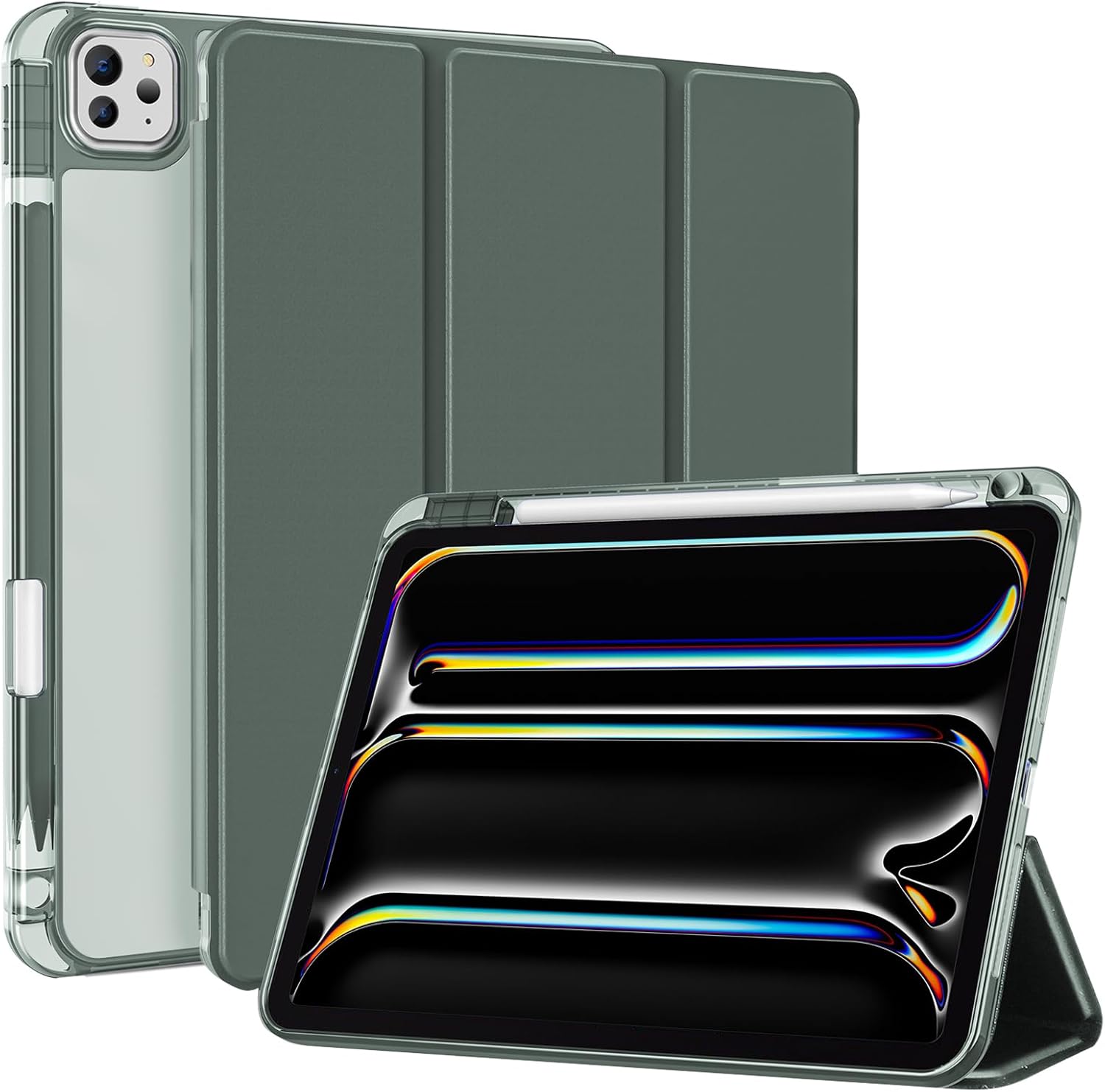 iPad Pro 11" iPad Pro 11" 2025 M5/ 2024 M4 Stylish Hybrid Case with Pencil Holder green