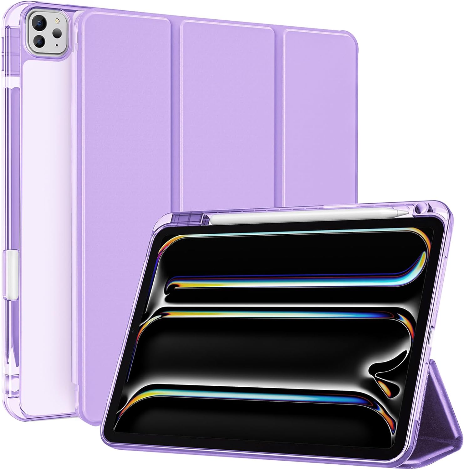 iPad Pro 11" iPad Pro 11" 2025 M5/ 2024 M4 Stylish Hybrid Case with Pencil Holder Purple