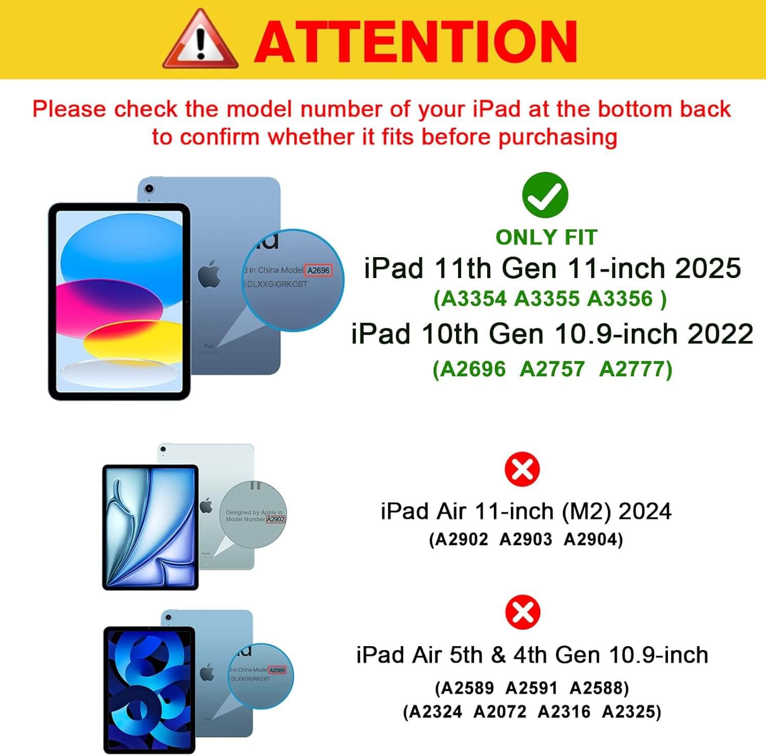 ProCase Folio Case for iPad 11th/10th Gen Black PU Leather