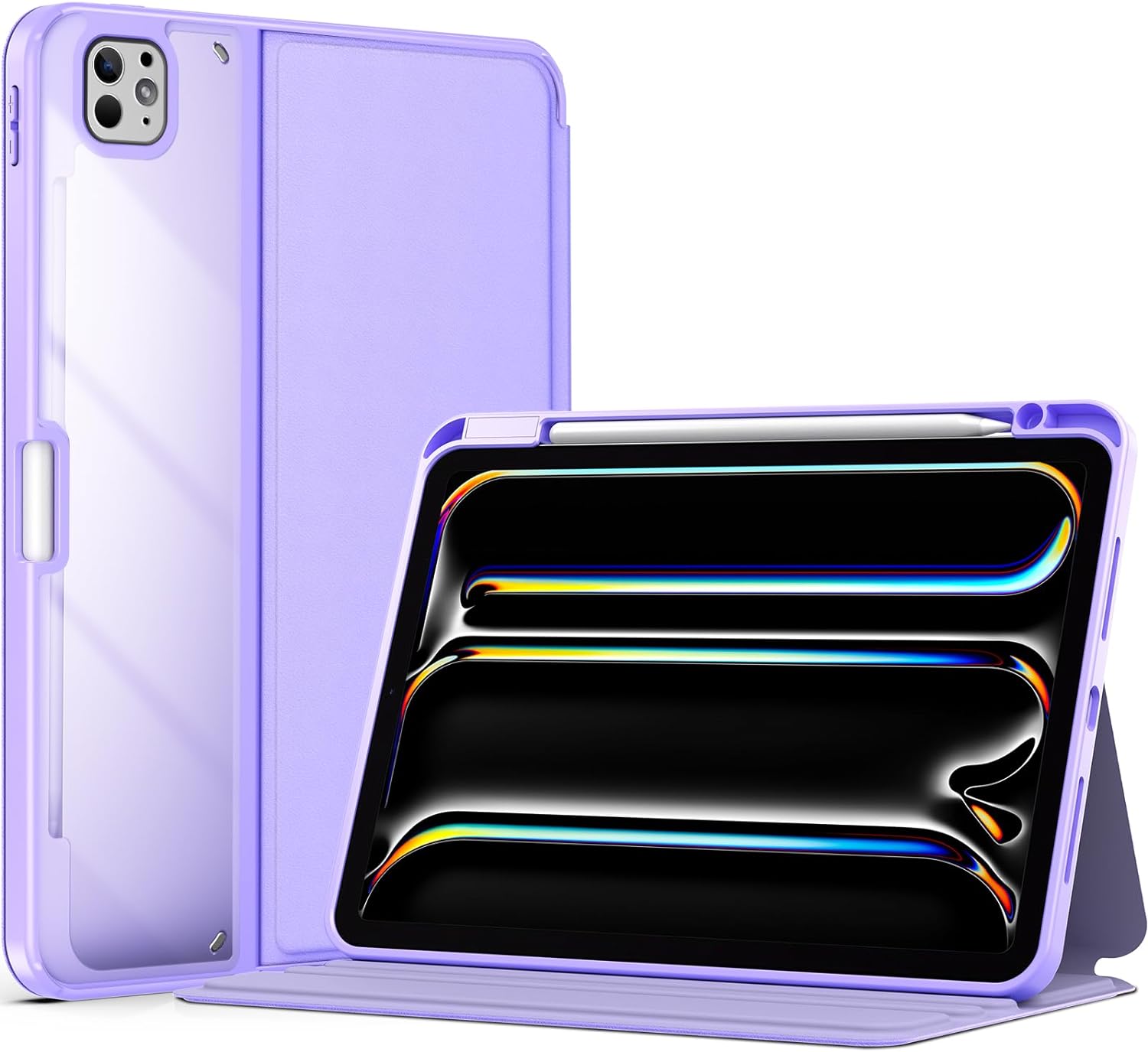 ProCase Smart Case for iPad Pro 11 Inch 2024 M4 with Pencil Holder Purple