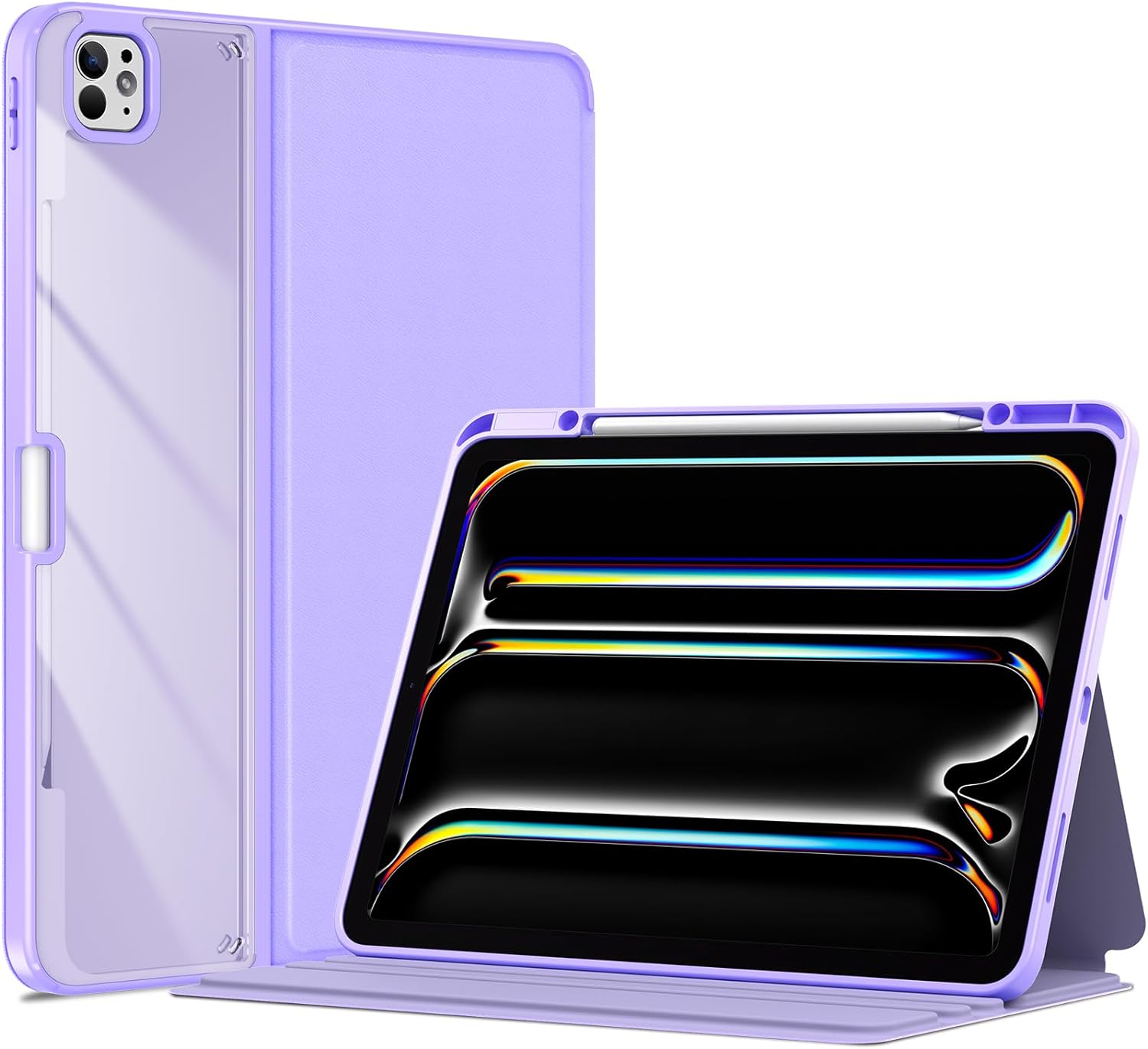 ProCase Slim Folio Case for iPad Pro 13" M4 7th Gen with Pencil Holder Purple