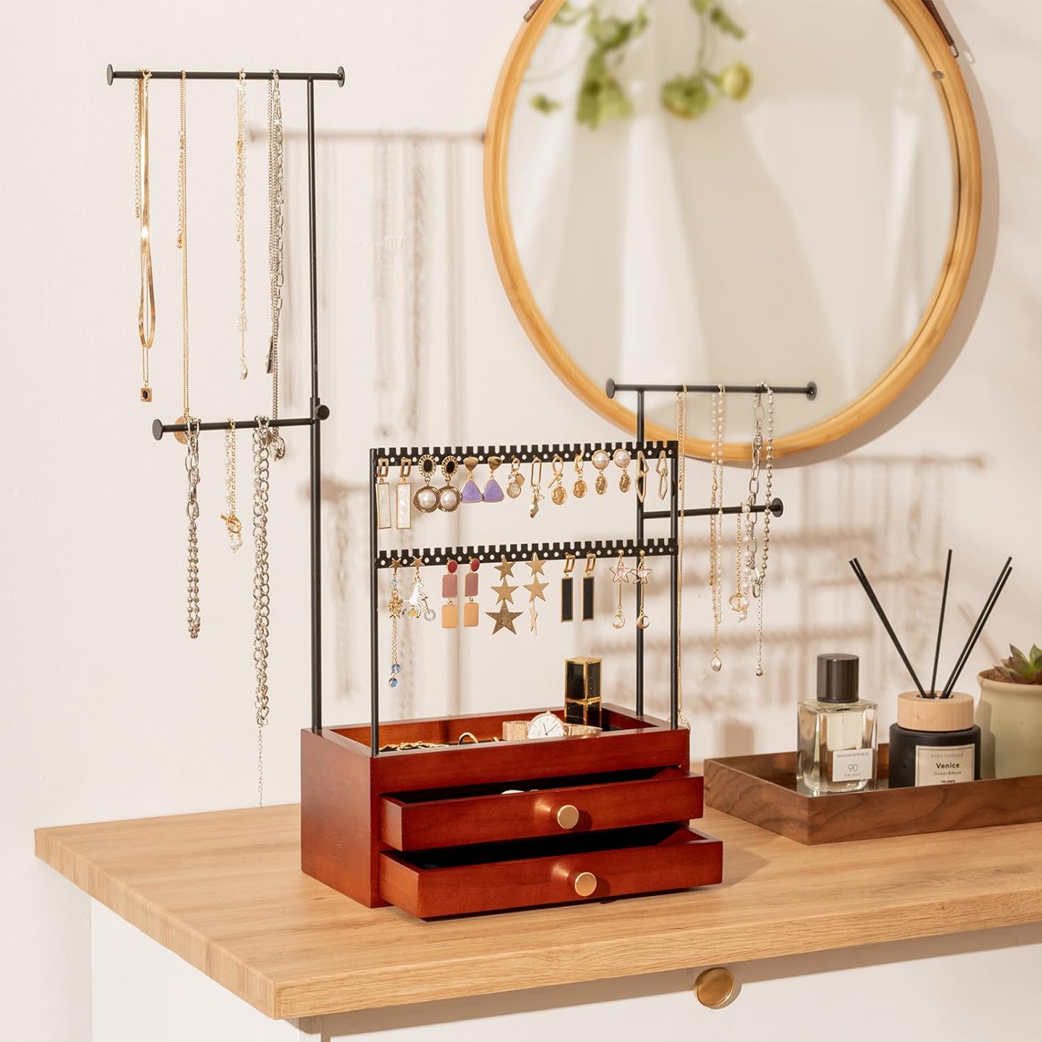 Jewelry Display Organizer Rack Necklace Drawer