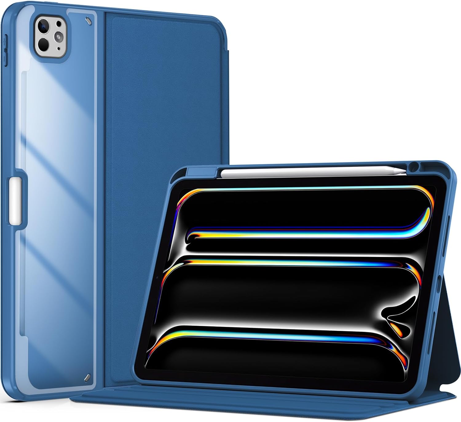 ProCase Smart Case for iPad Pro 11 Inch 2024 M4 with Pencil Holder Blue