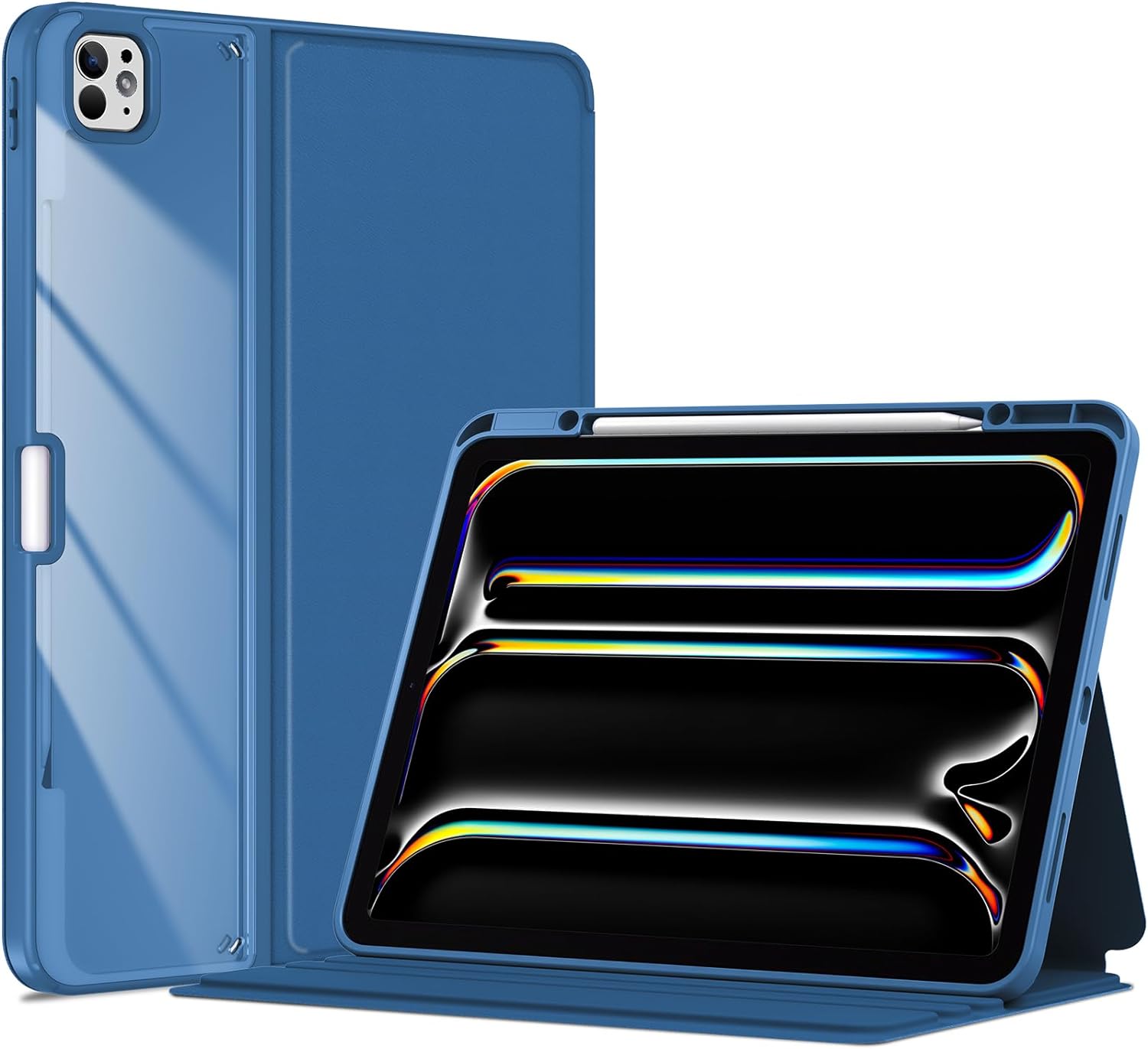 ProCase Slim Folio Case for iPad Pro 13" M4 7th Gen with Pencil Holder Darkblue