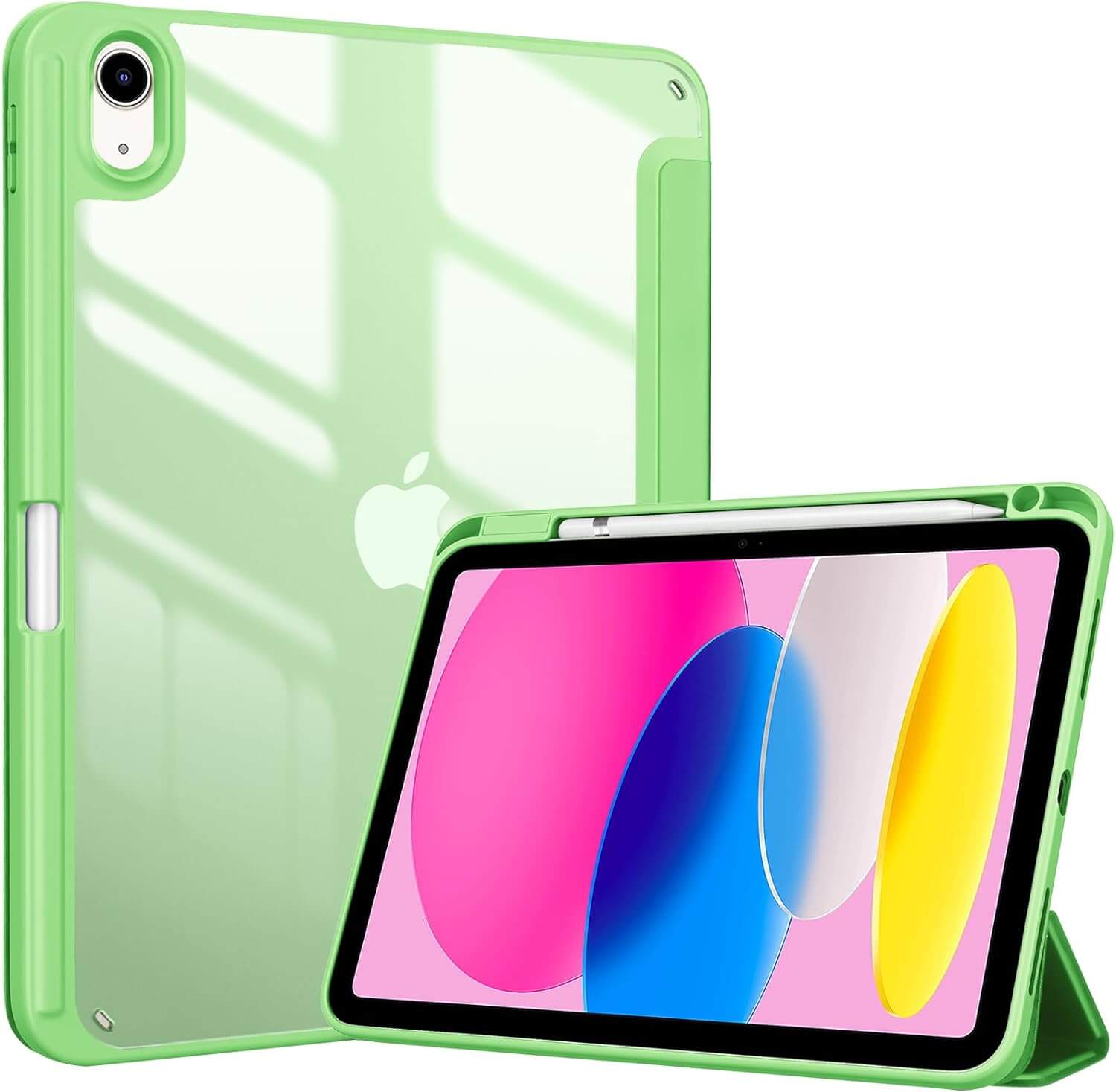 iPad (A16) 11th 2025/ 10th Hybrid light green Case with Pencil Holder