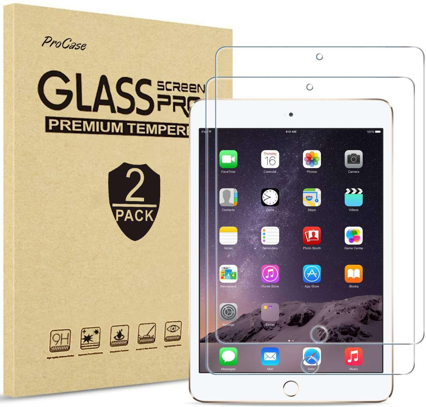 ProCase Screenprotector voor iPad Pro 12.9 (2017/2015), Anti-vingerafdruk Mat Beschermfolie Schermbeschermer Tempered Glass Gehard Glas Screen Film Guard voor iPad Pro 12.9 inch (1e / 2e generatie ProCase Screenprotector voor iPad Pro 12.9 (2017/2015), Anti-vingerafdruk Mat Beschermfolie Schermbeschermer Tempered Glass Gehard Glas Screen Film Guard voor iPad Pro 12.9 inch (1e / 2e generatie