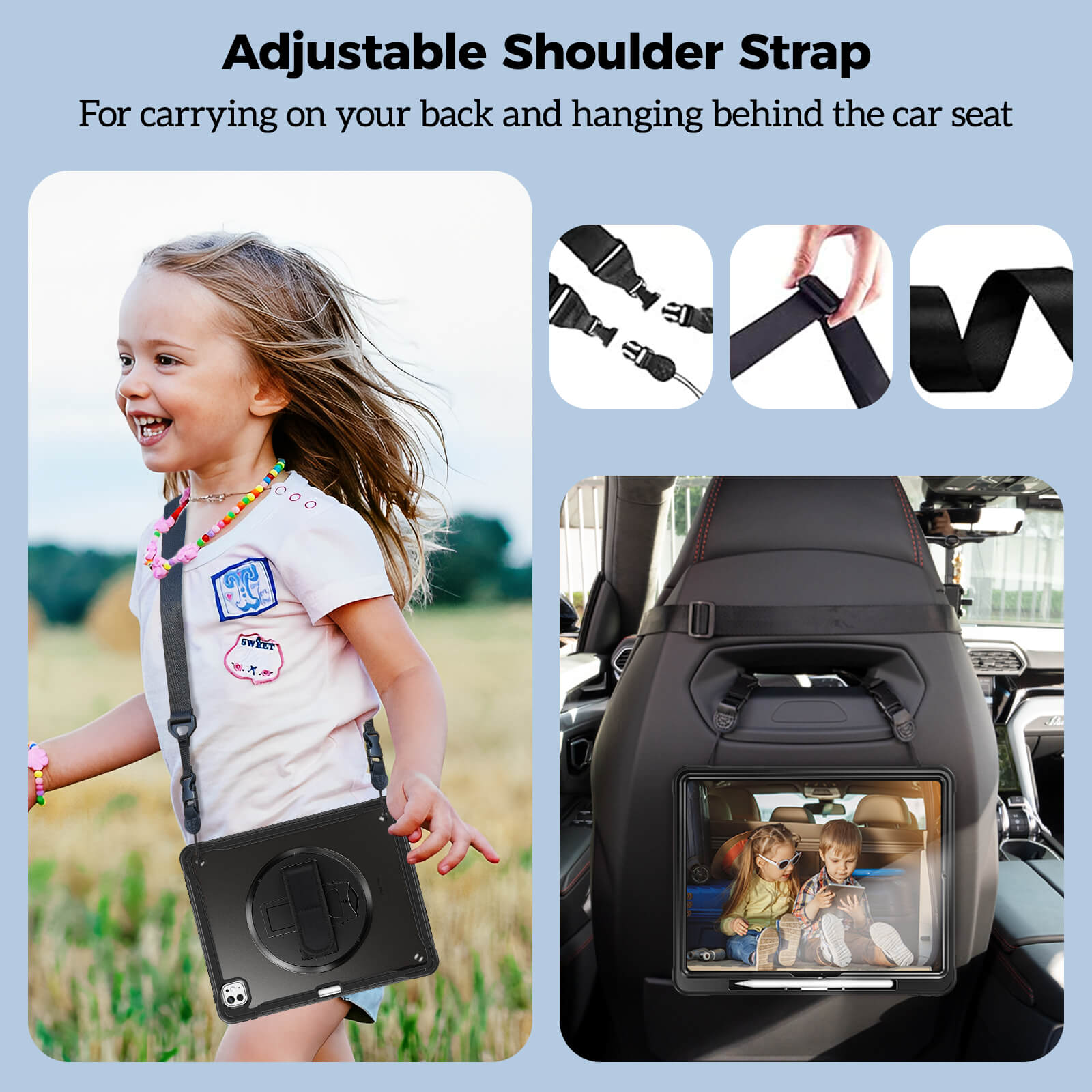 Rugged Case for iPad Pro 13 inch 2024 M4 Kids Case with Pencil Holder