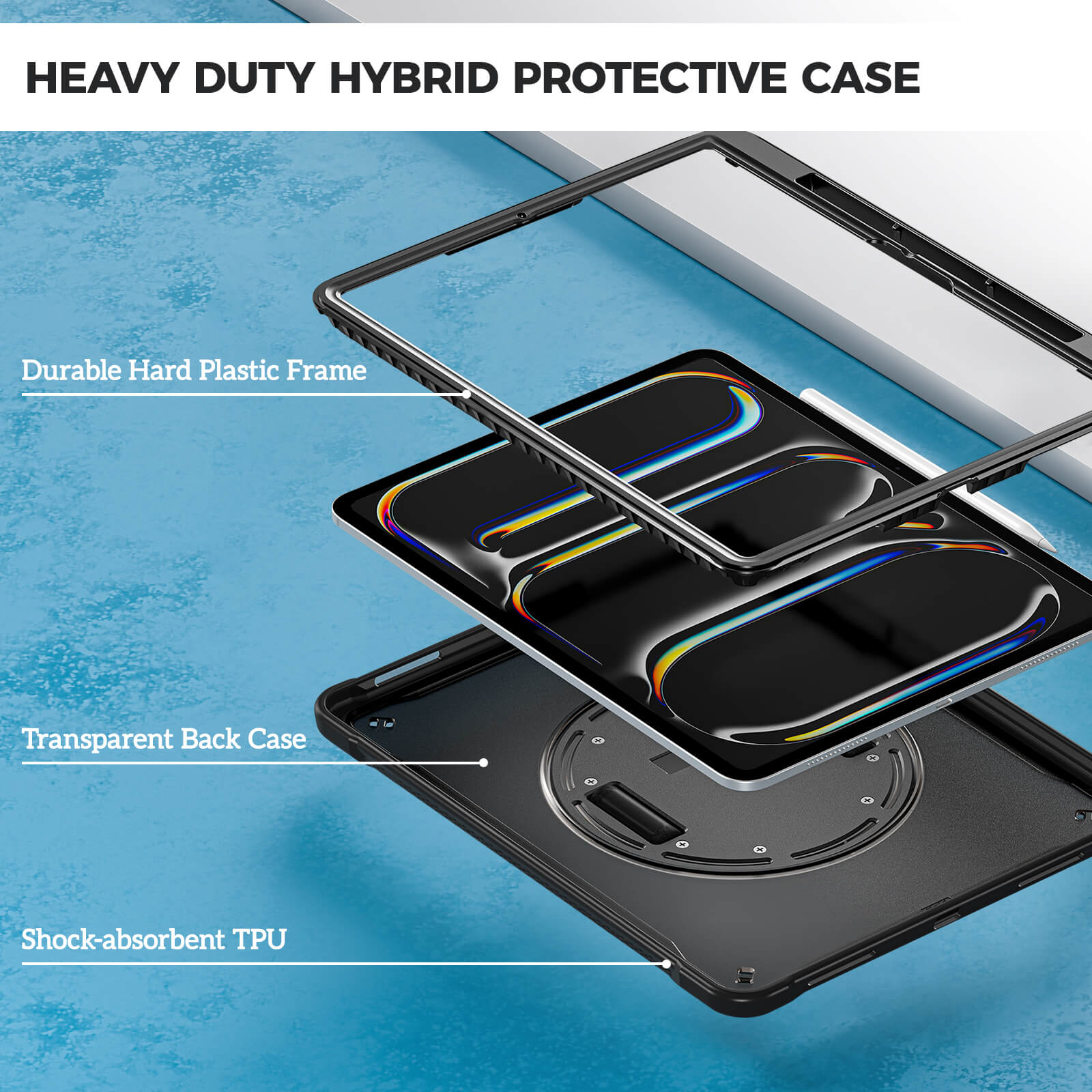 Rugged Case for iPad Pro 13inch 2024 M4 with Pencil Hold