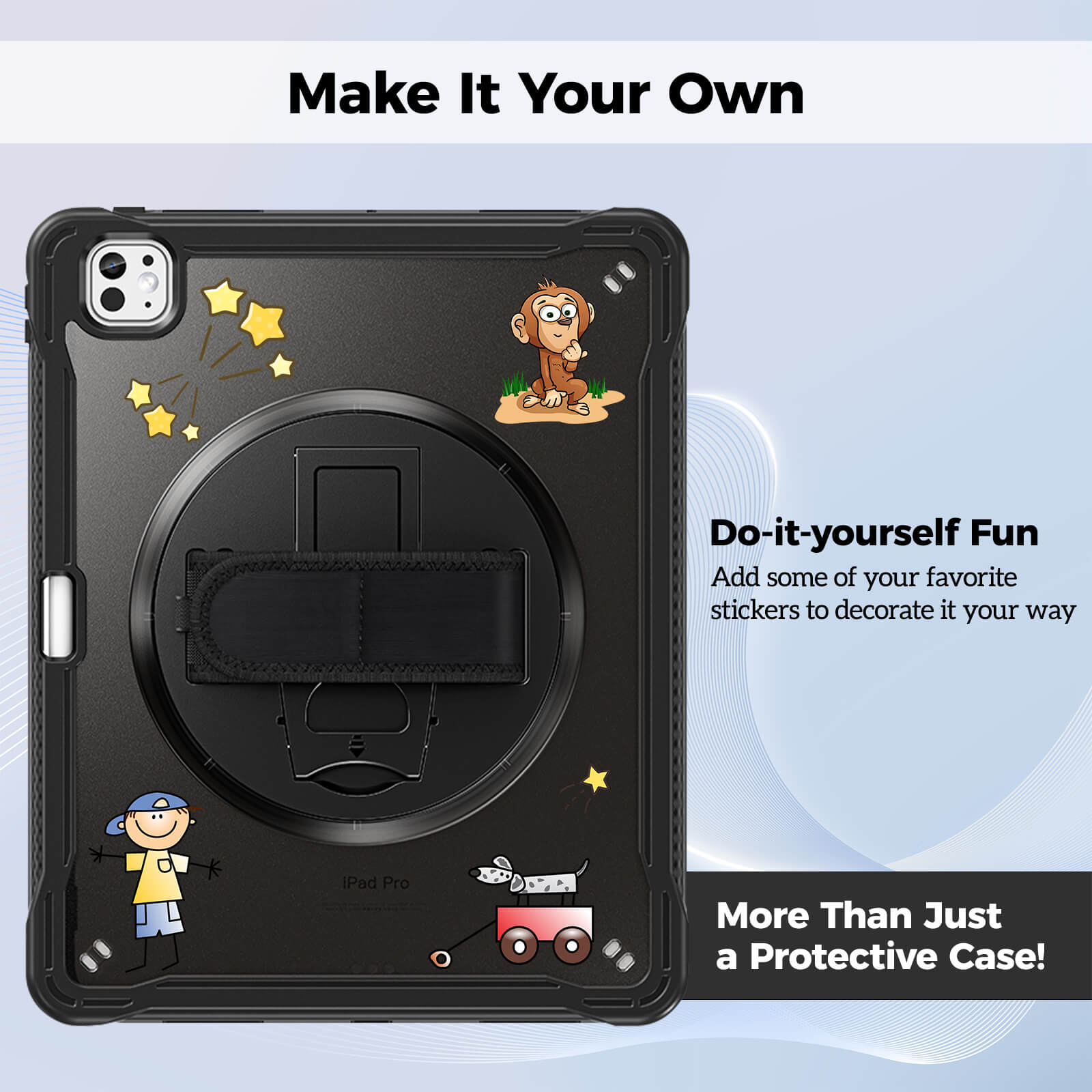 Rugged Case for iPad Pro 13 inch 2024 M4 Kids Case with Pencil Holder