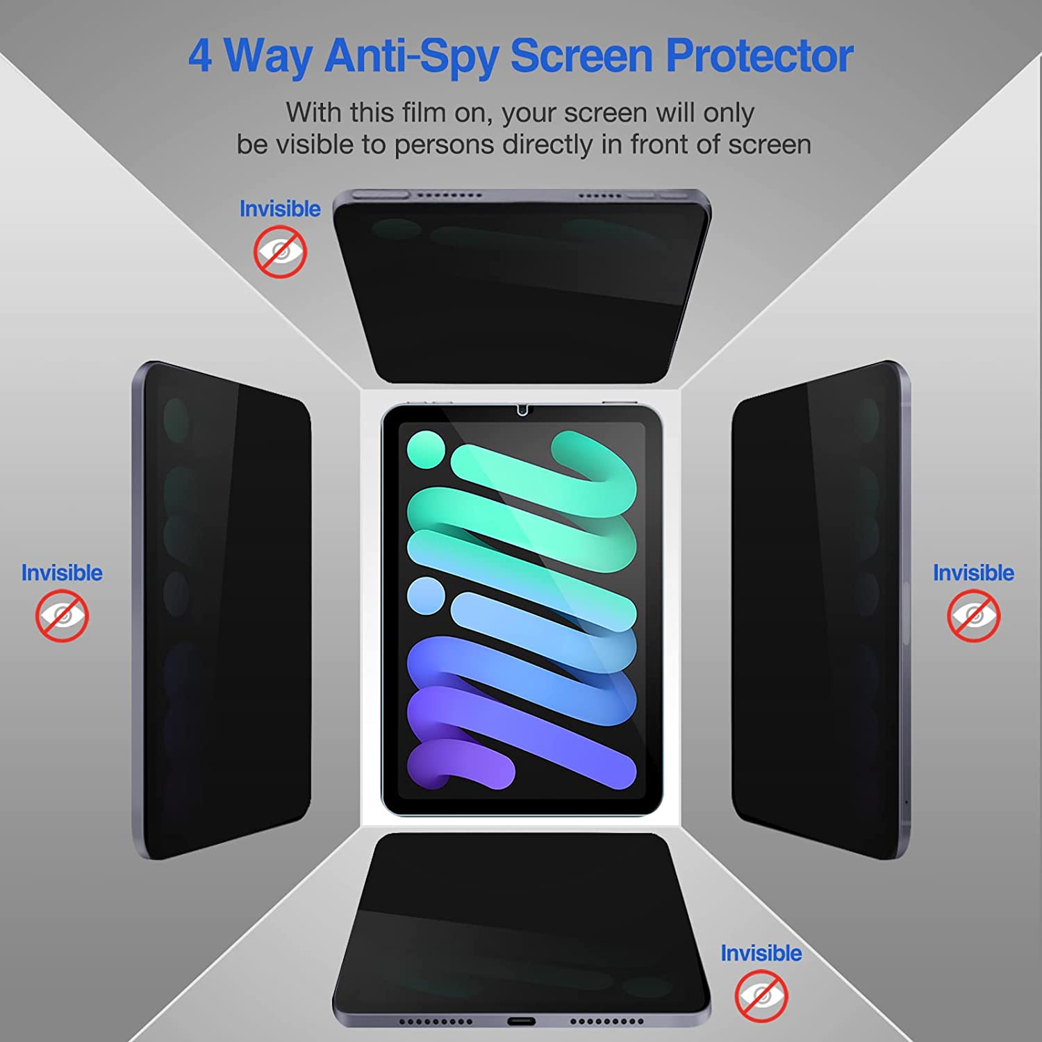 iPad Mini 6th Gen 8.3" 2021 4-Way Privacy Tempered Glass Screen Protector