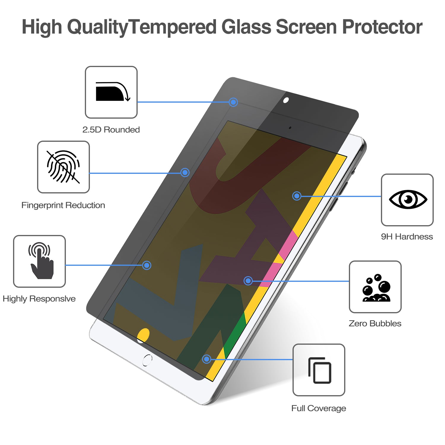iPad 10.2" 7th / 8th / 9th Gen Privacy Tempered Glass Screen Protector