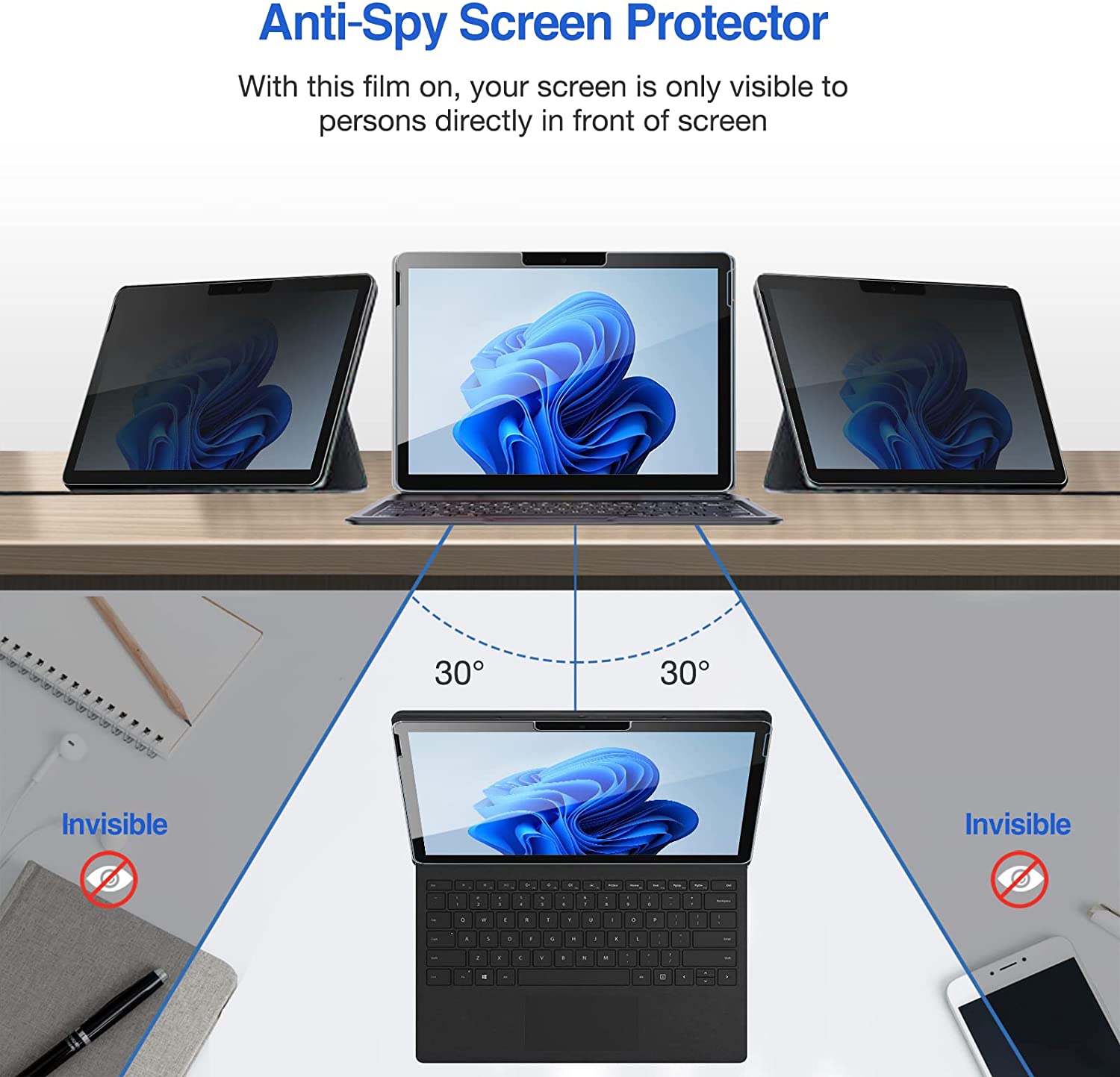 Microsoft Surface Go/ Go 2/Go 3 Privacy Tempered Glass Screen Protector