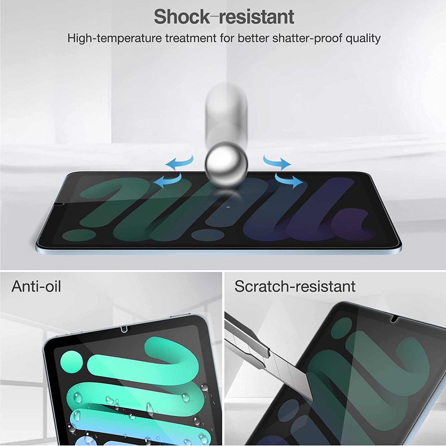 iPad Mini 6th Gen 8.3" 2021 4-Way Privacy Tempered Glass Screen Protector